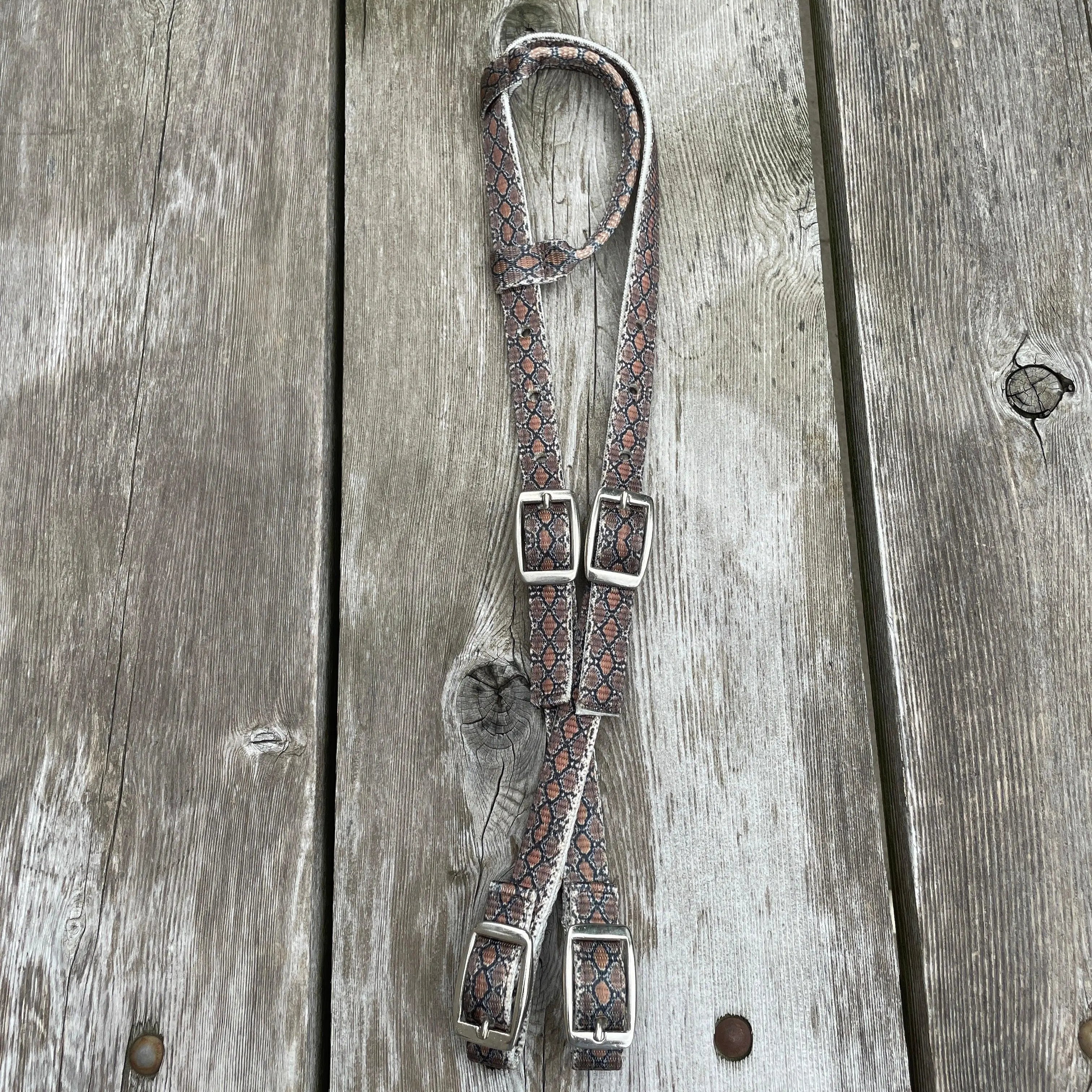 Snake Print Design Nylon One Ear Headstall Horse