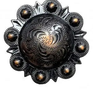 Copper engraved concho with screw