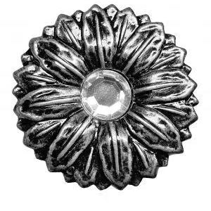 Silver Flower Concho with Screw.