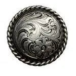 Silver engraved concho with Screw