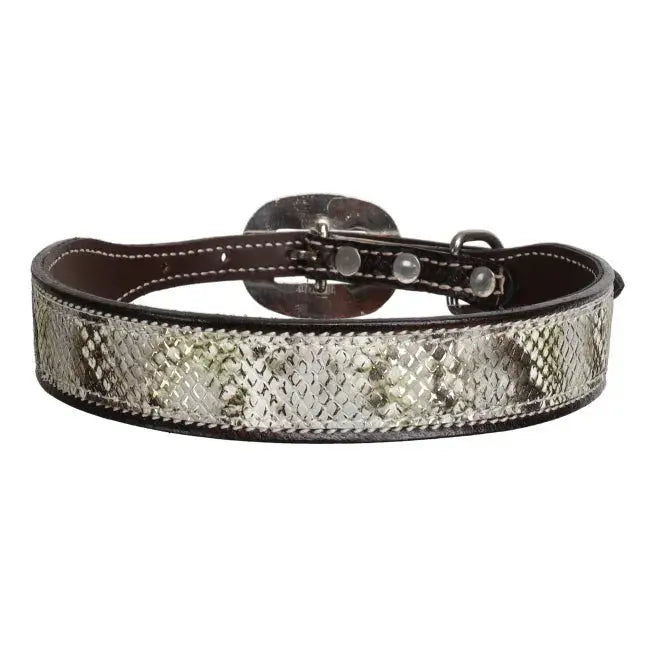 Luxe Viper Leather Dog Collar Dog