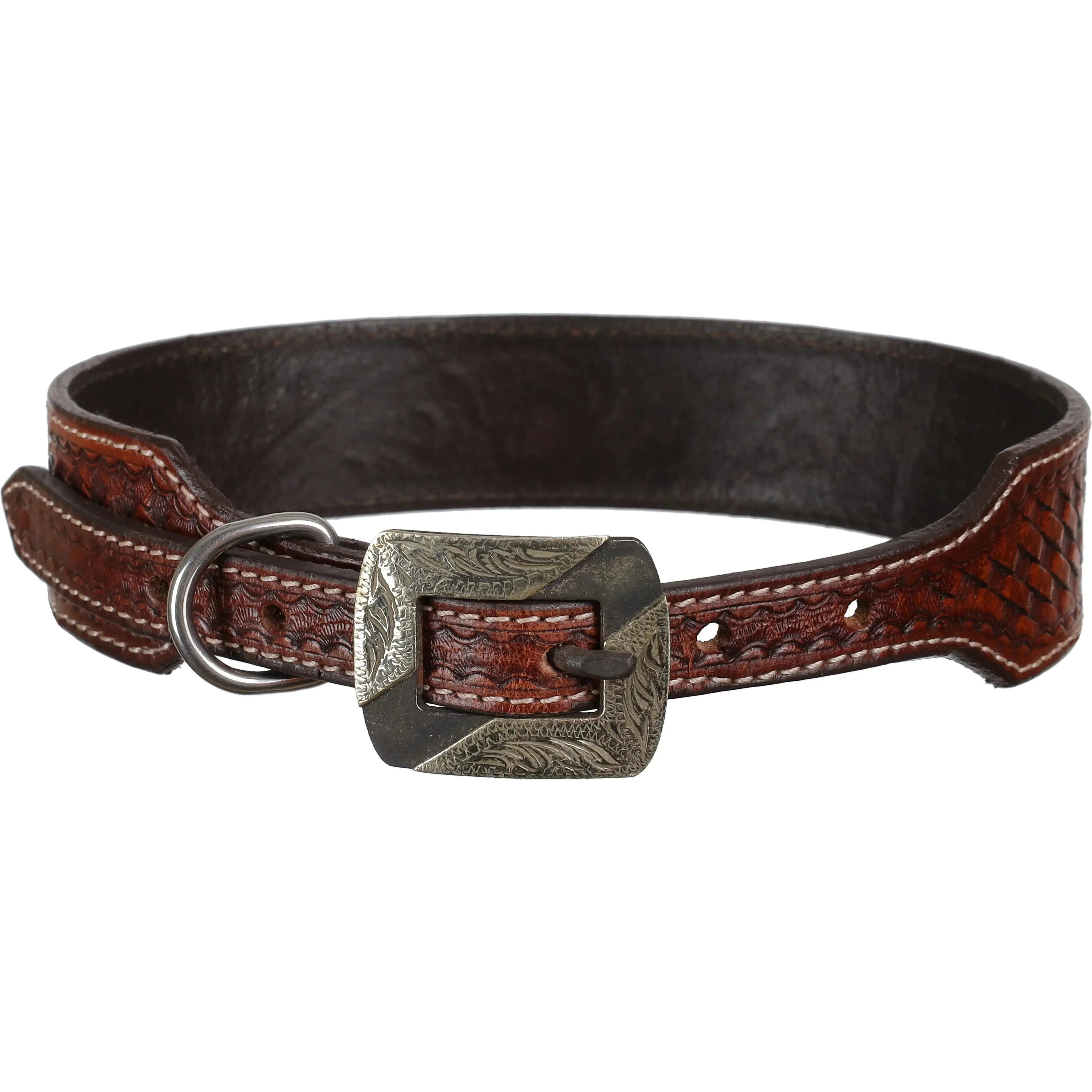 Heritage Bloom Leather Dog Collar Dog