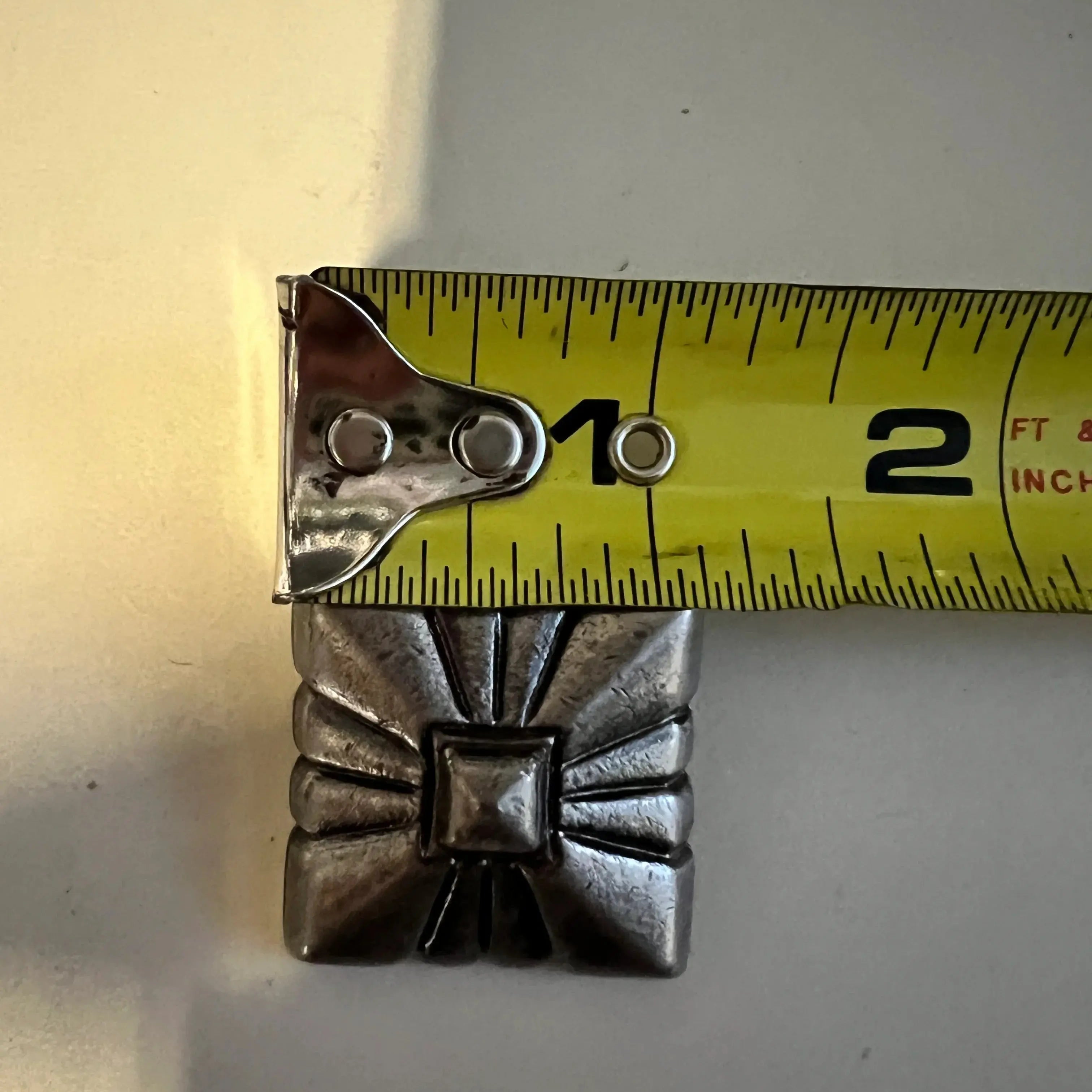 Silver pyramid embossed shape concho with Screw- size