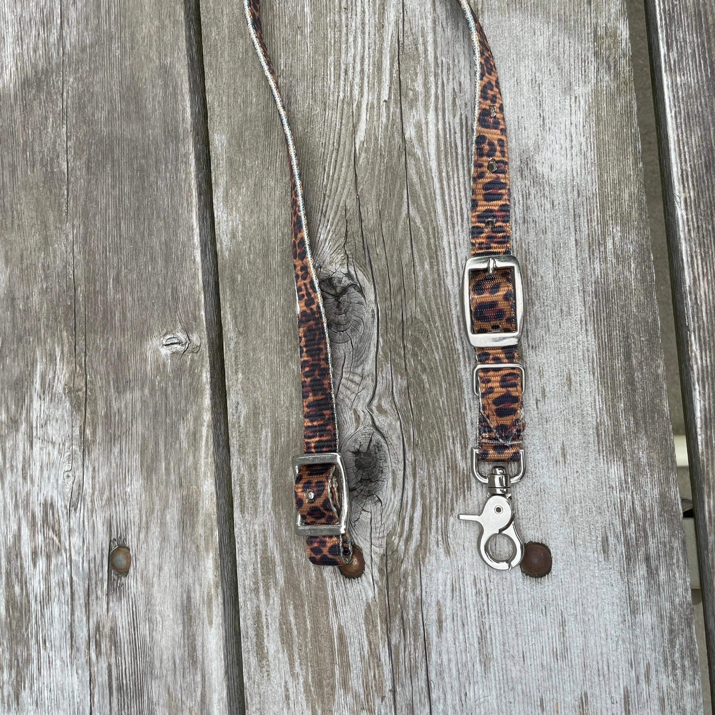 Premium Nylon wither strap with Cheetah Print Horse