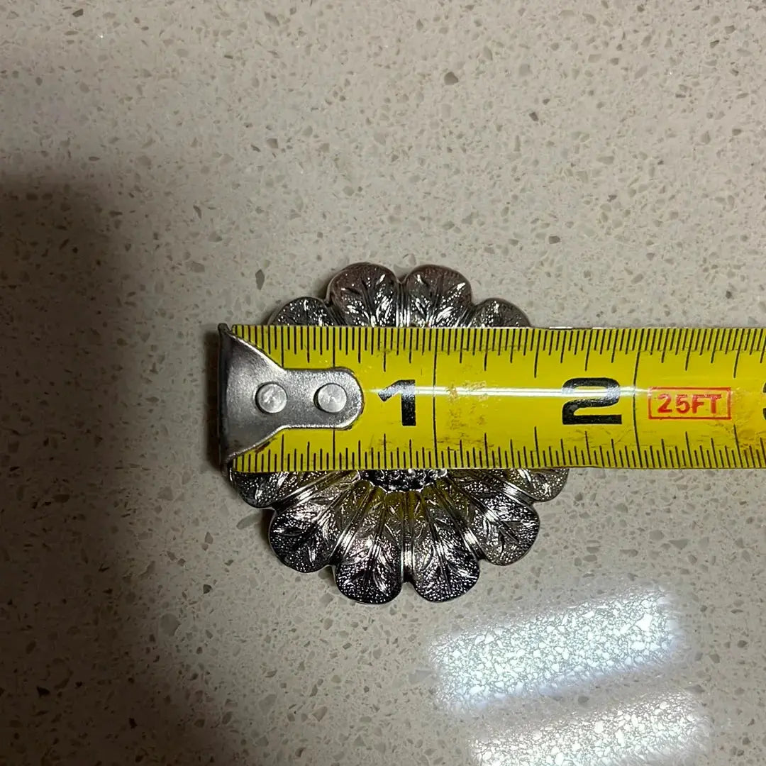Silver Sunflower Concho with Screw.