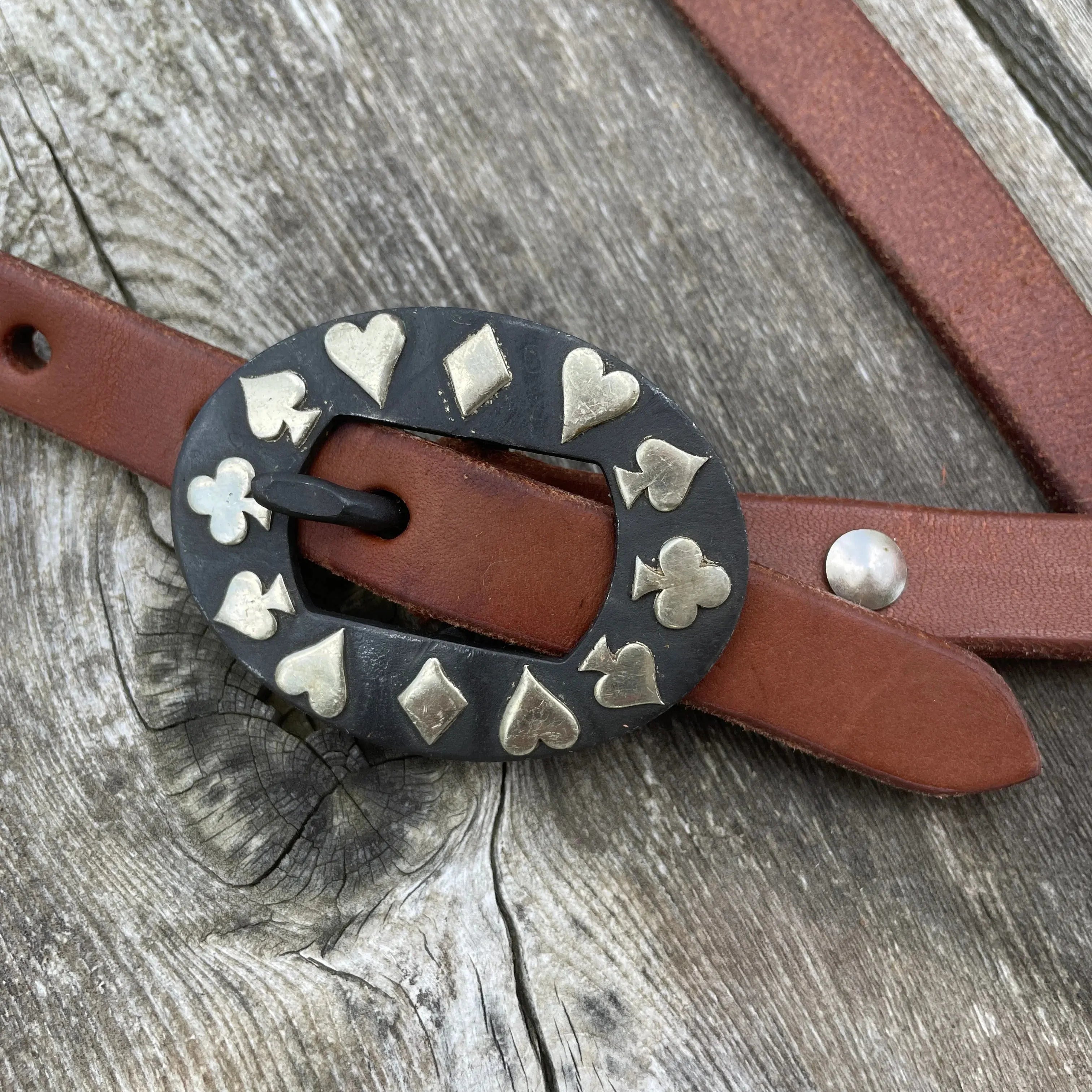 Oiled Harness Single Ear Headstall With Black Jack Buckle Horse