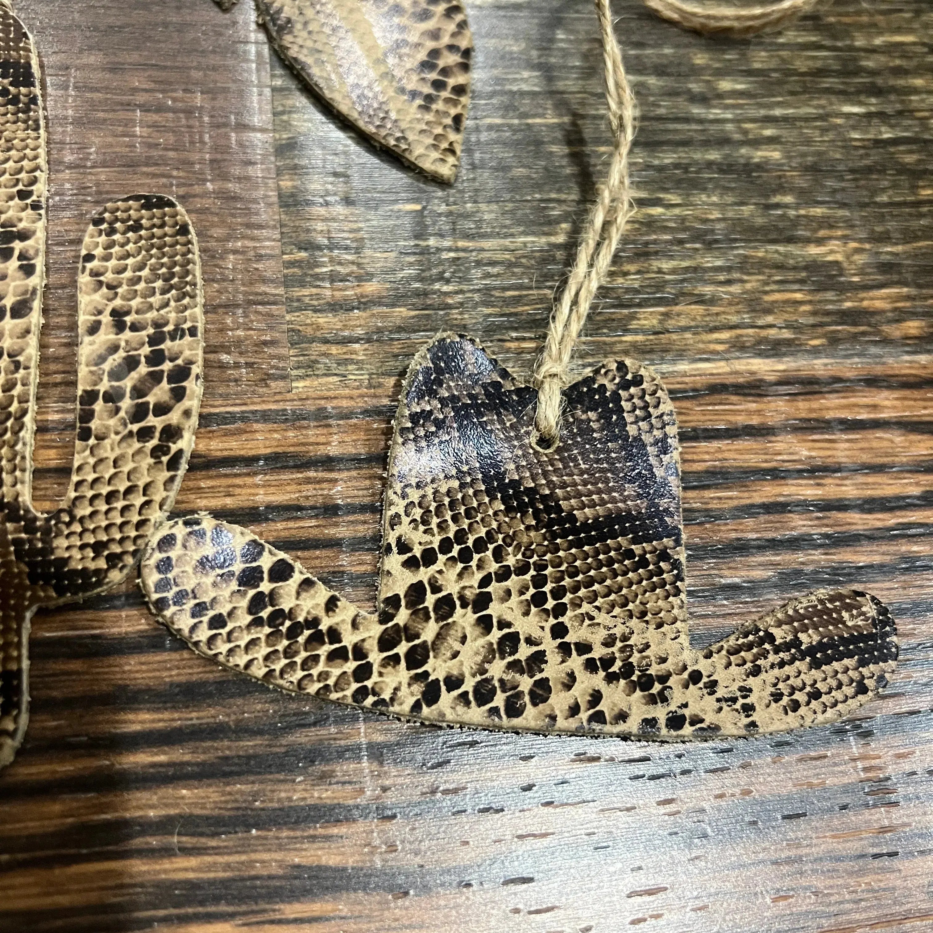 Python Leather Christmas Ornament -Sold Individually