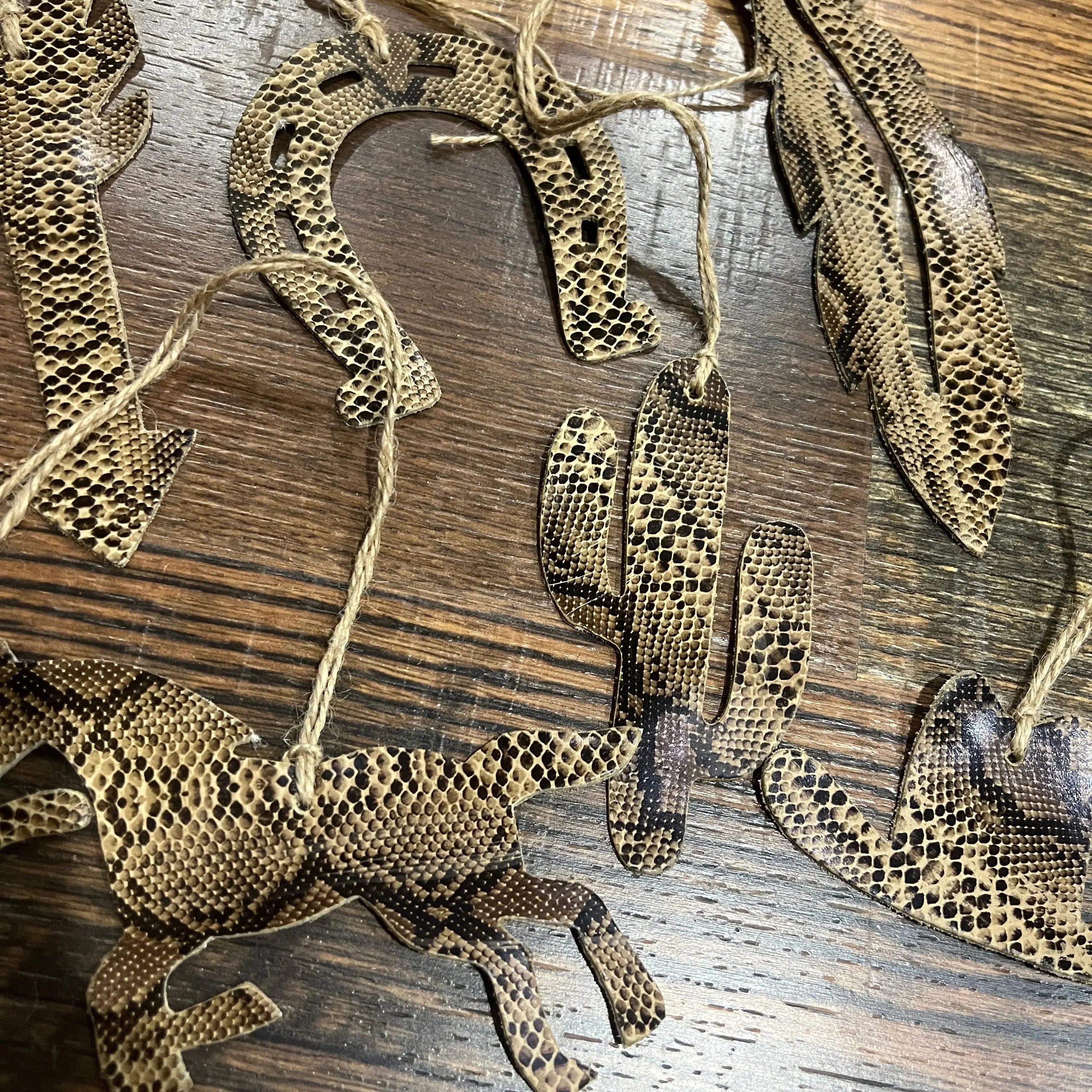 Python Leather Christmas Ornament -Sold Individually