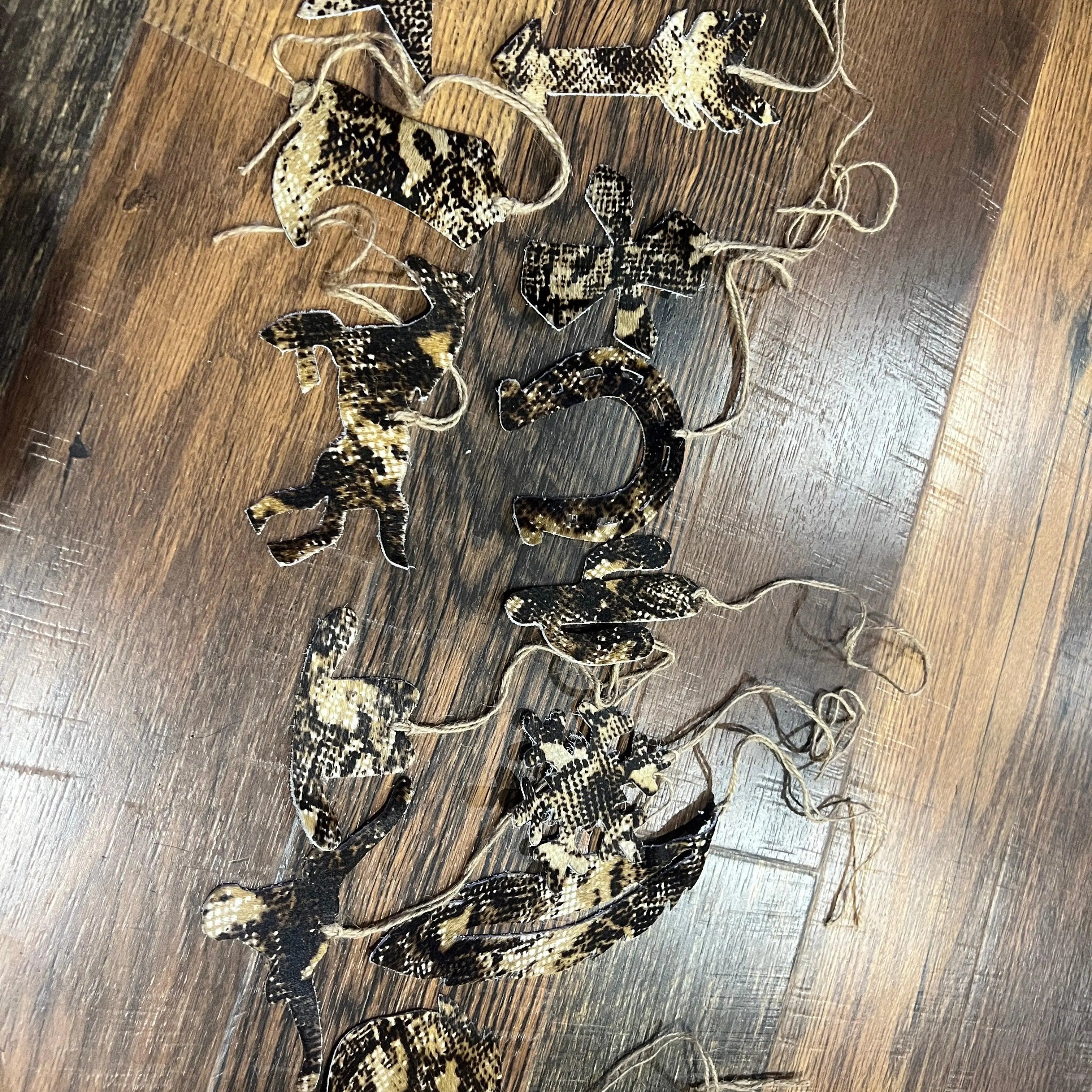 Snake Skin Cowhide Leather Christmas Ornaments
