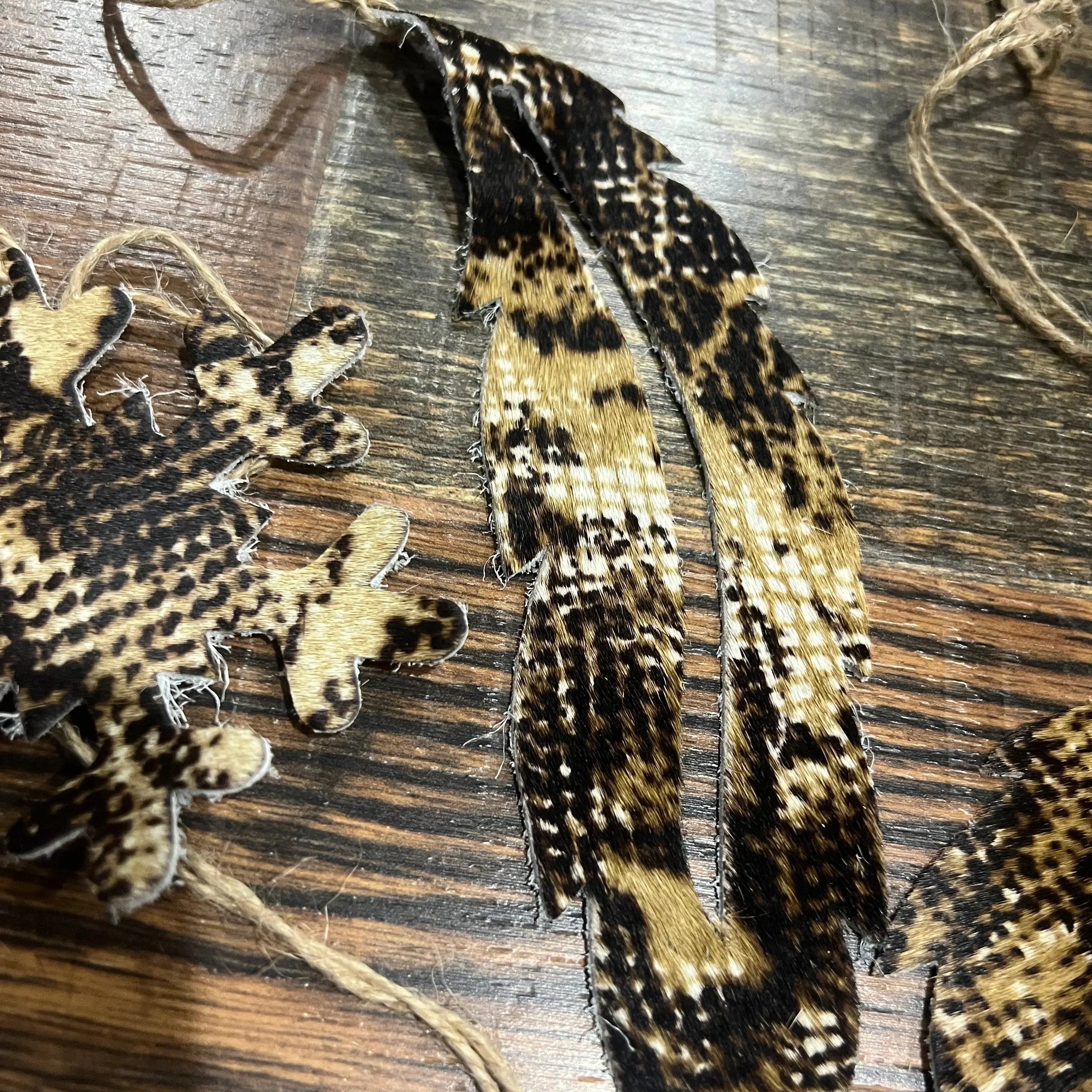 Snake Skin Cowhide Leather Christmas Ornaments