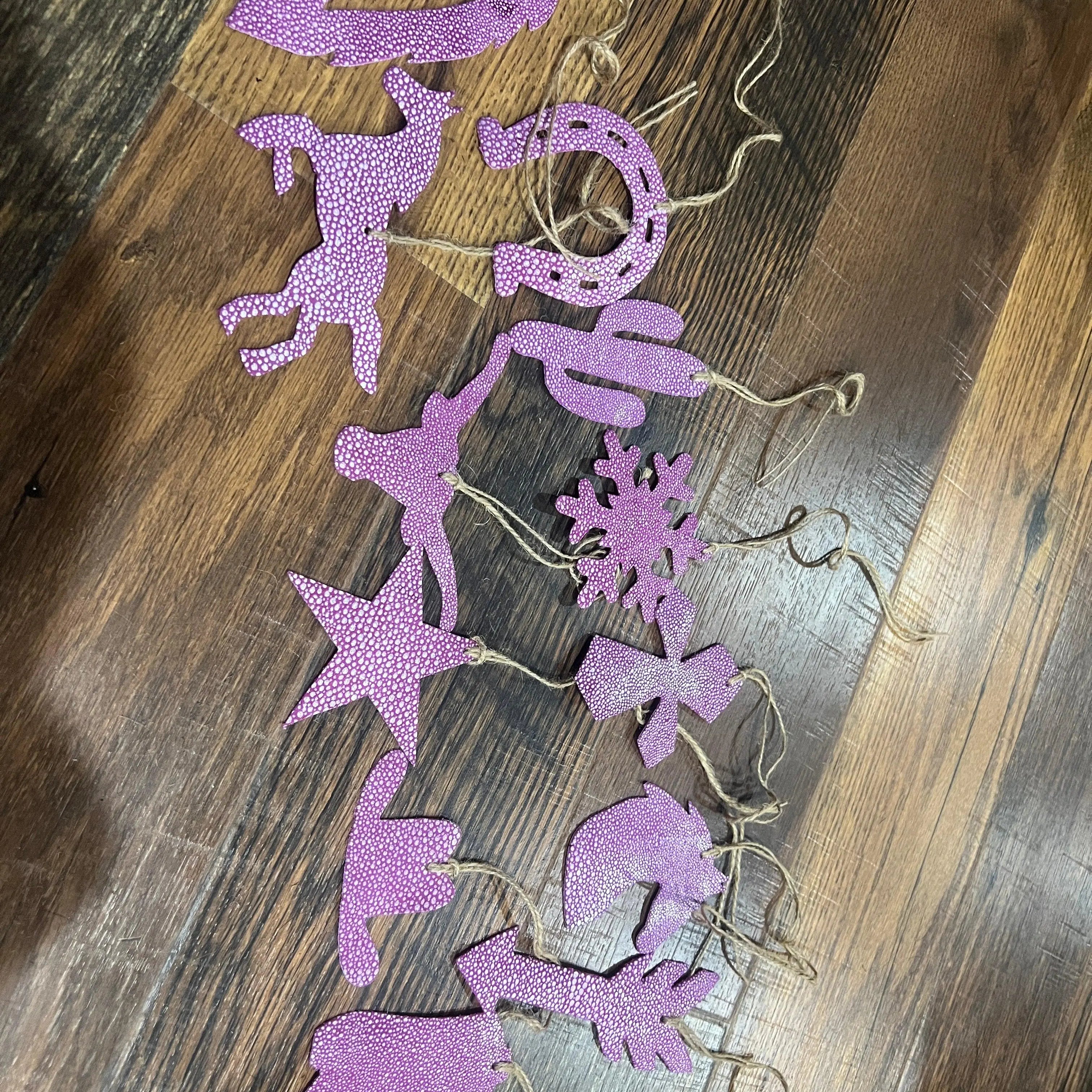 Purple Leather Christmas Ornament