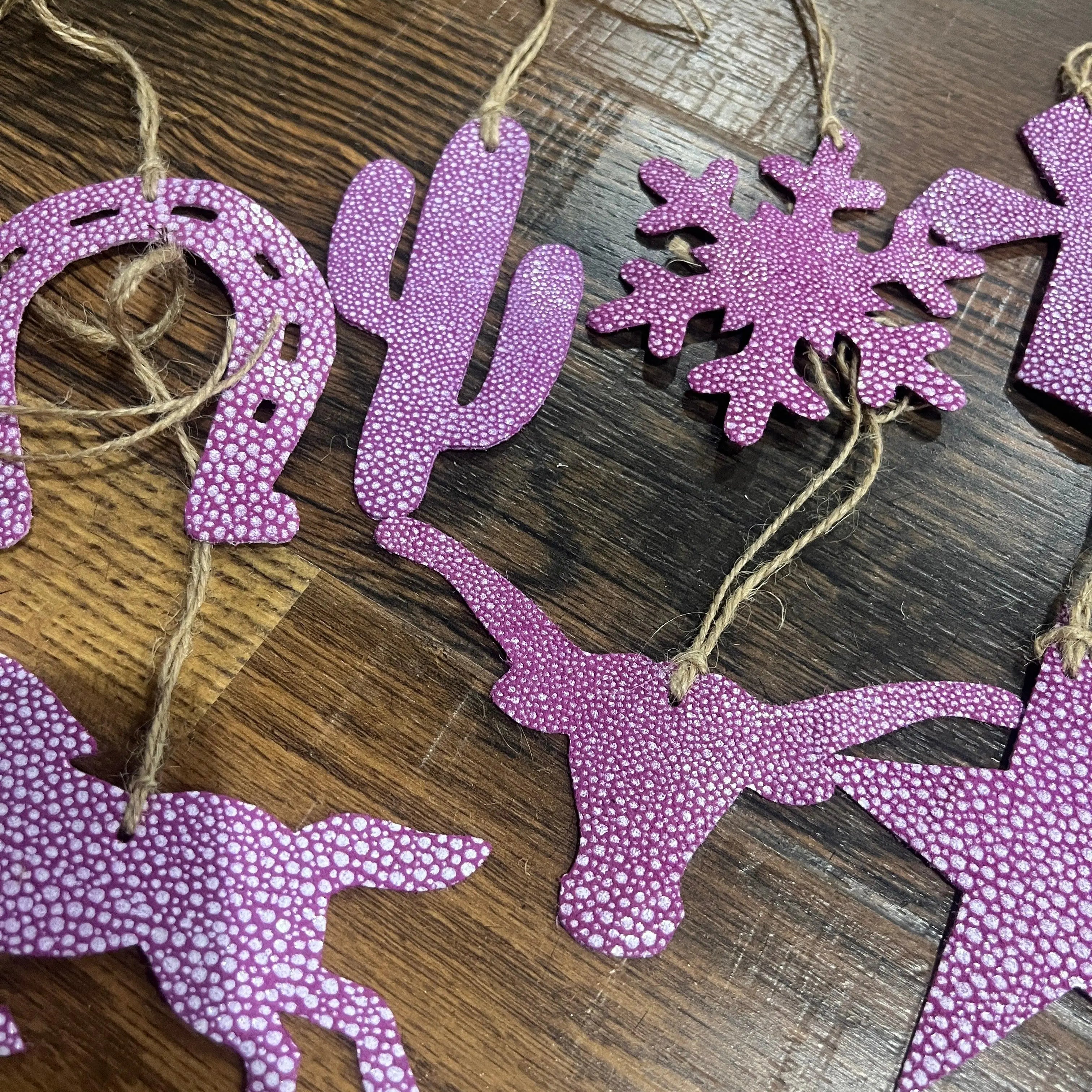 Purple Leather Christmas Ornament