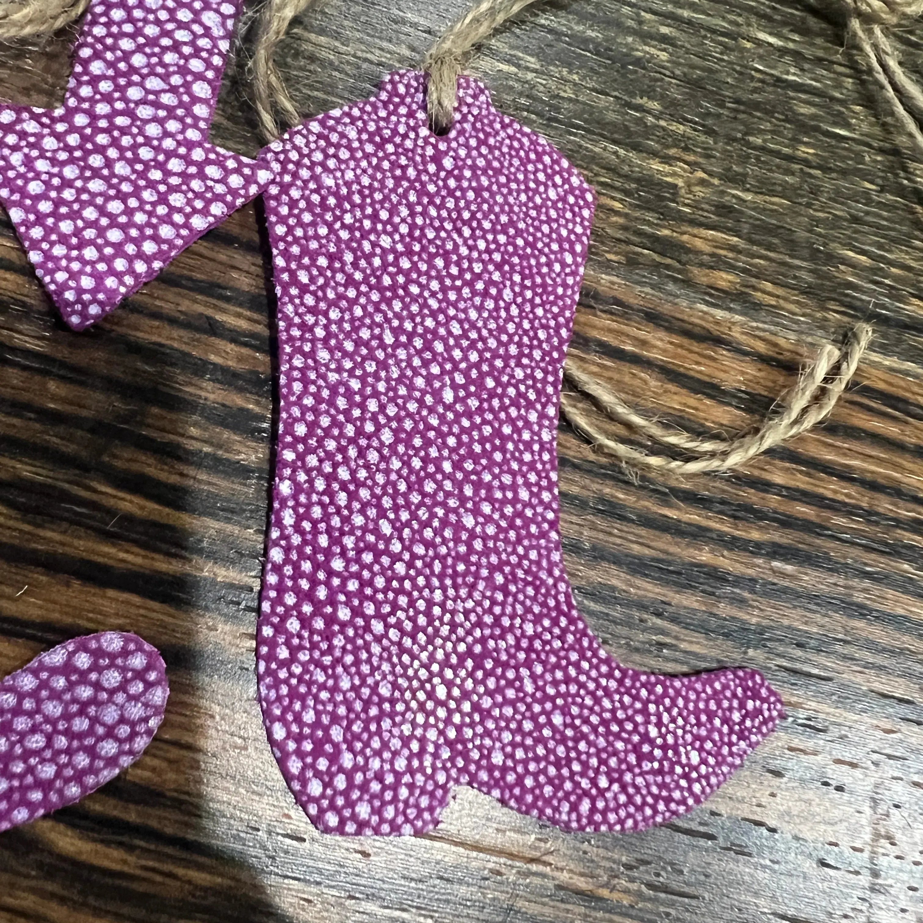 Purple Leather Christmas Ornament