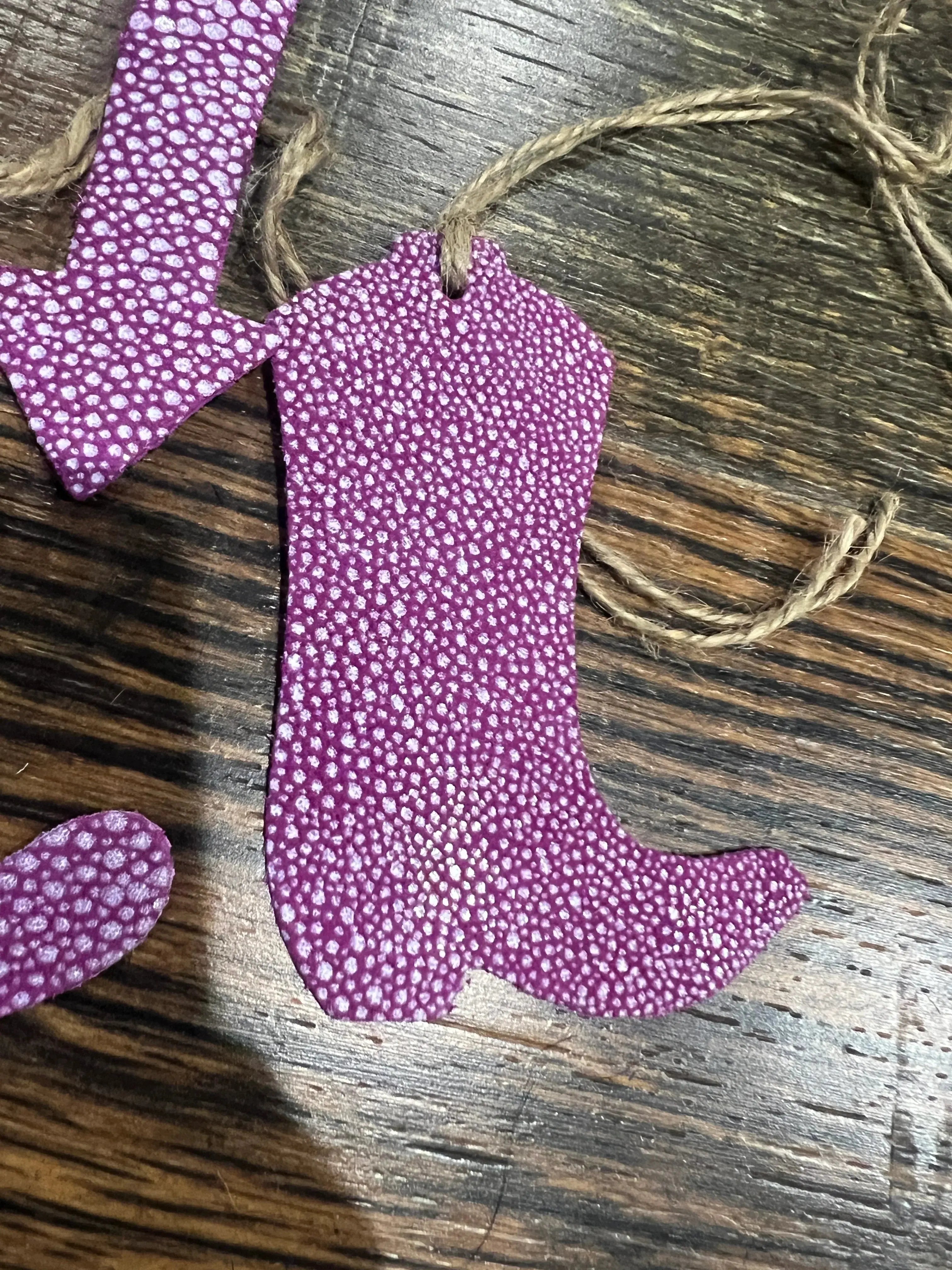 Purple Leather Christmas Ornament