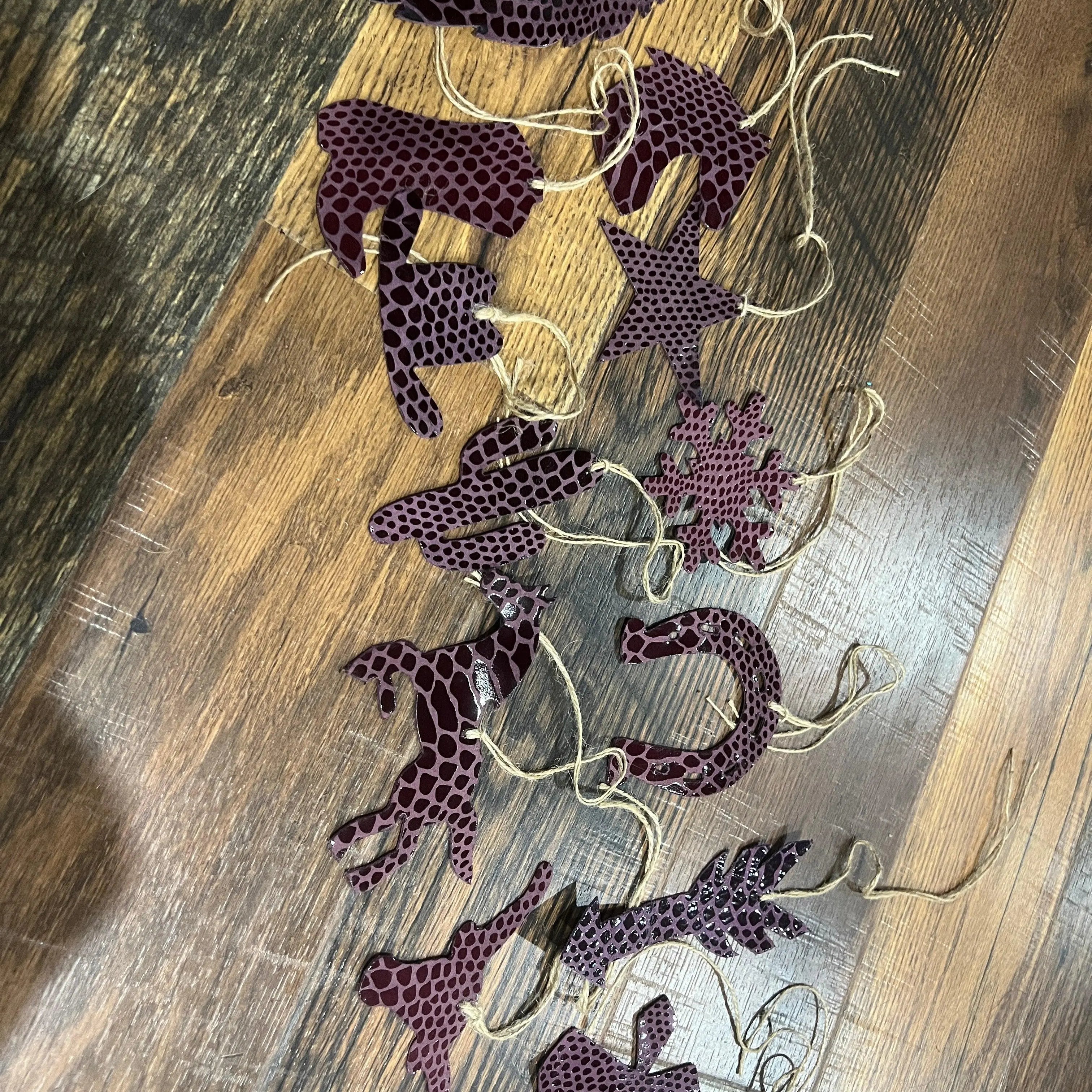Purple Snake Leather Christmas Ornament