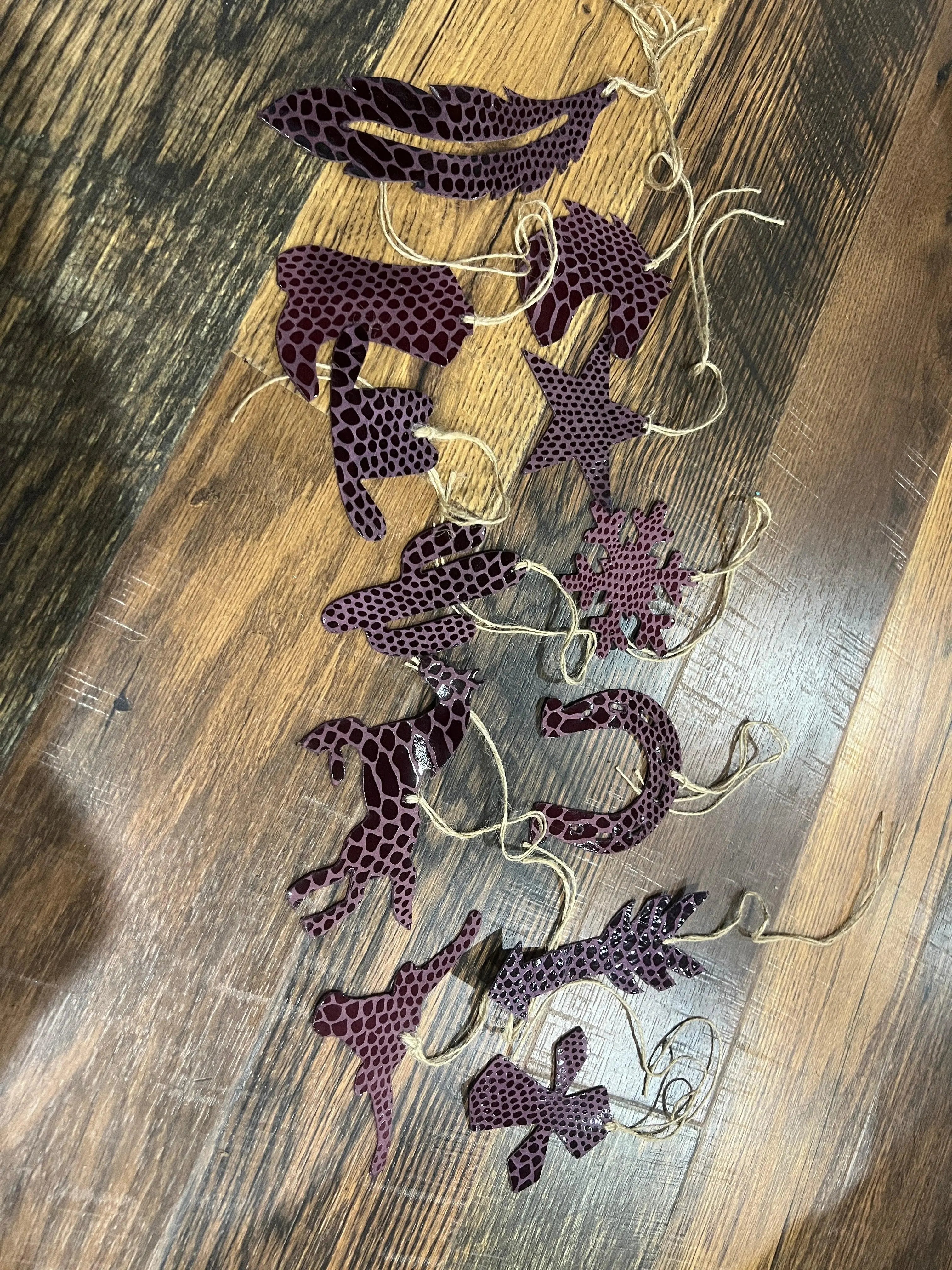 Purple Snake Leather Christmas Ornament