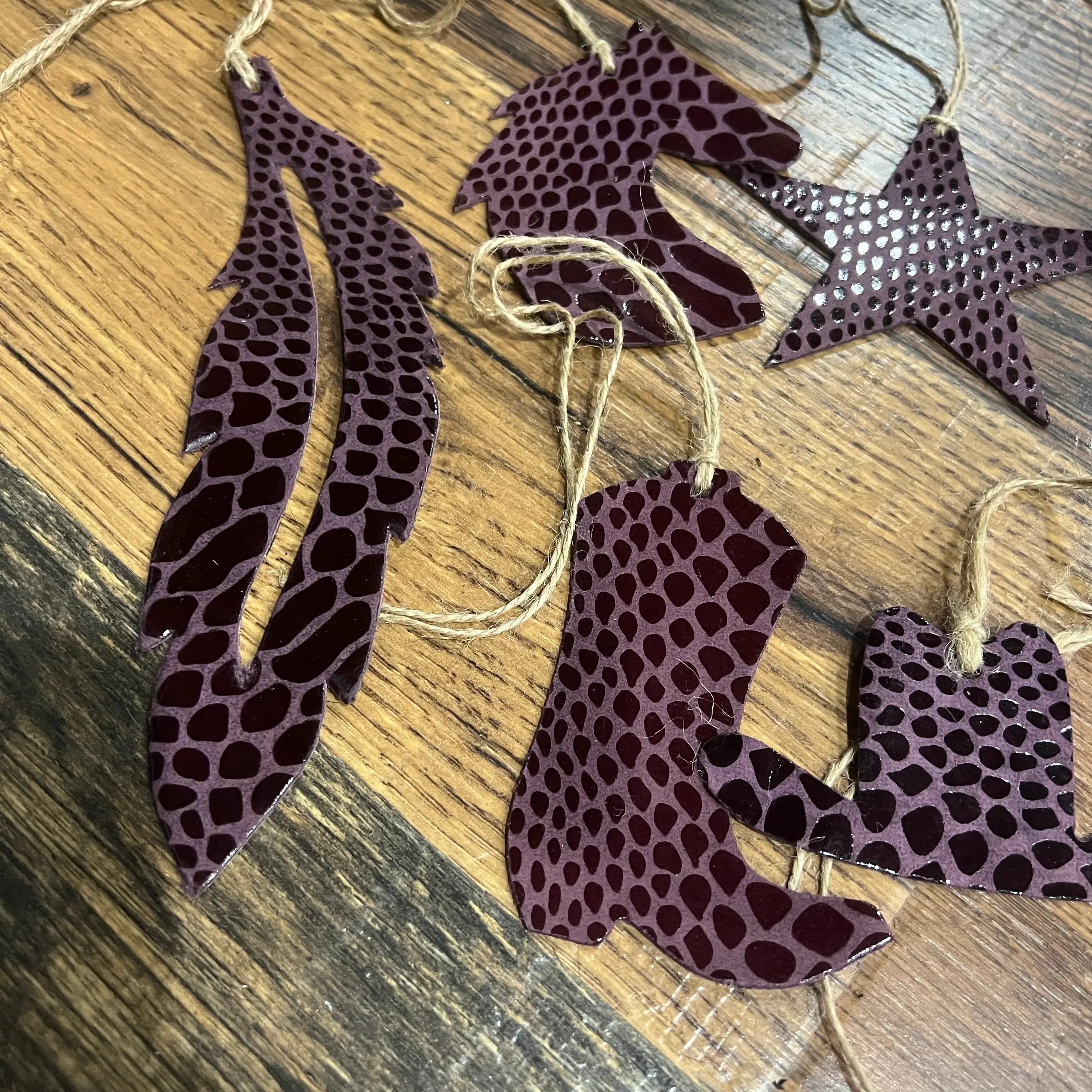 Purple Snake Leather Christmas Ornament