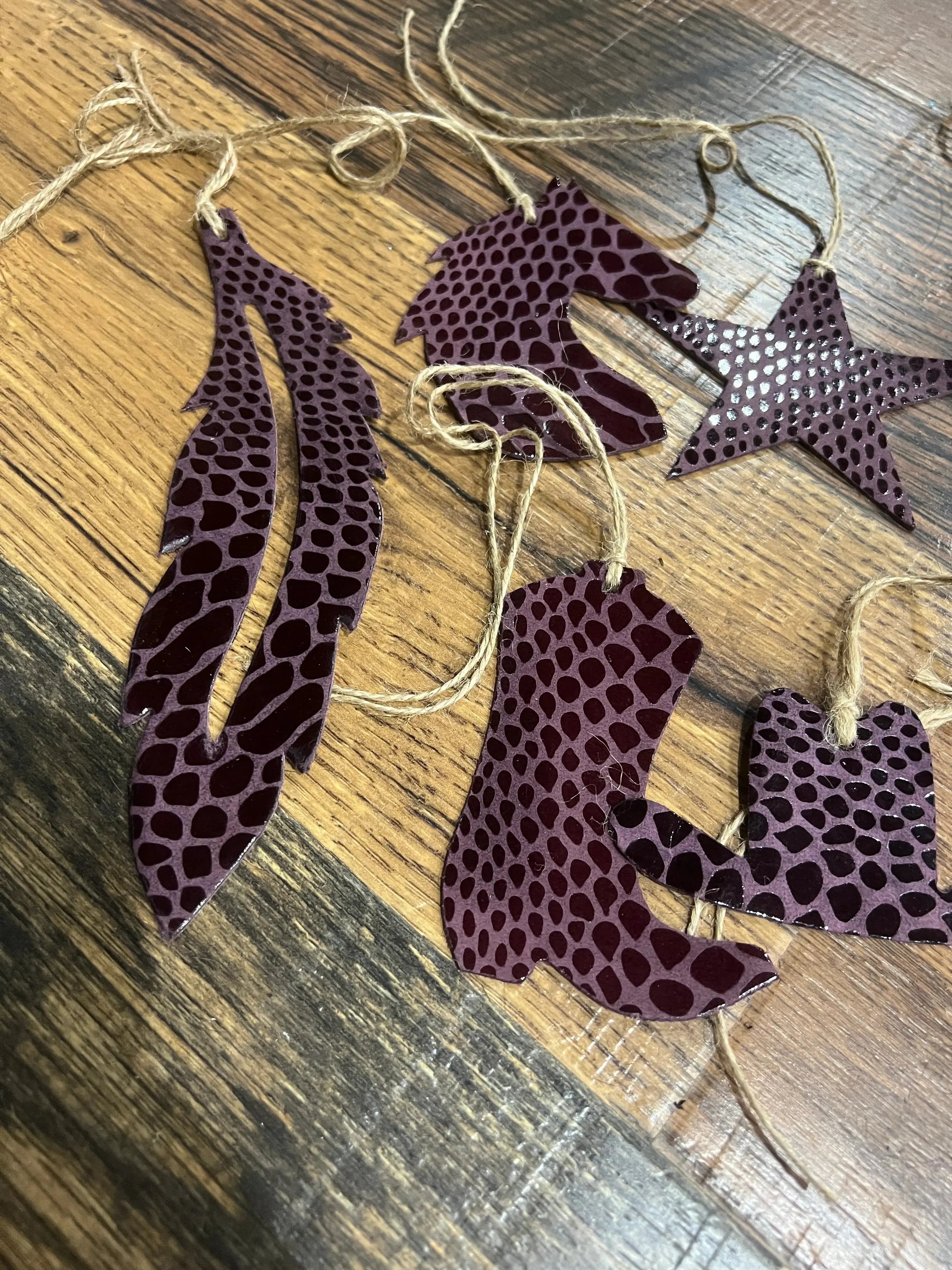 Purple Snake Leather Christmas Ornament
