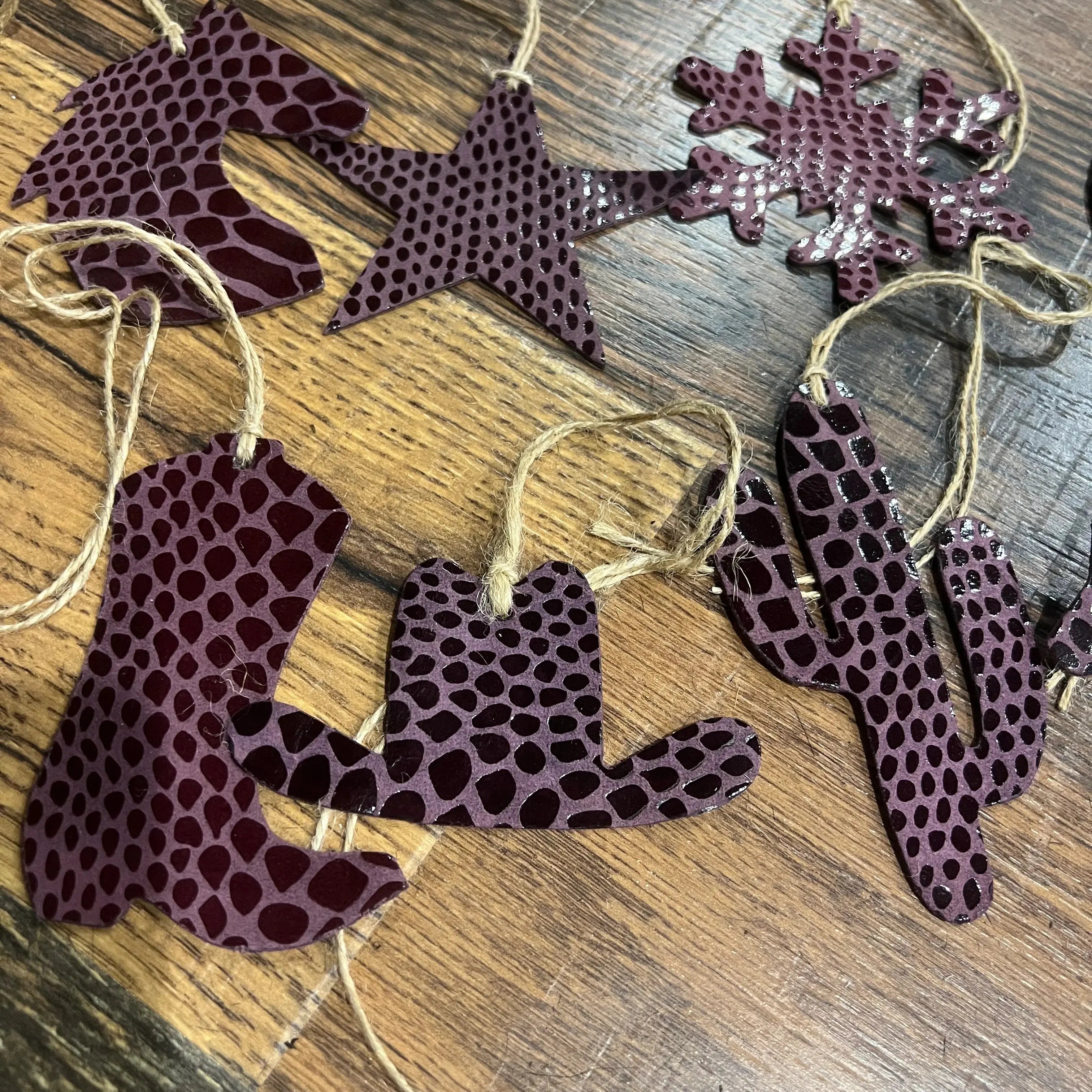 Purple Snake Leather Christmas Ornament