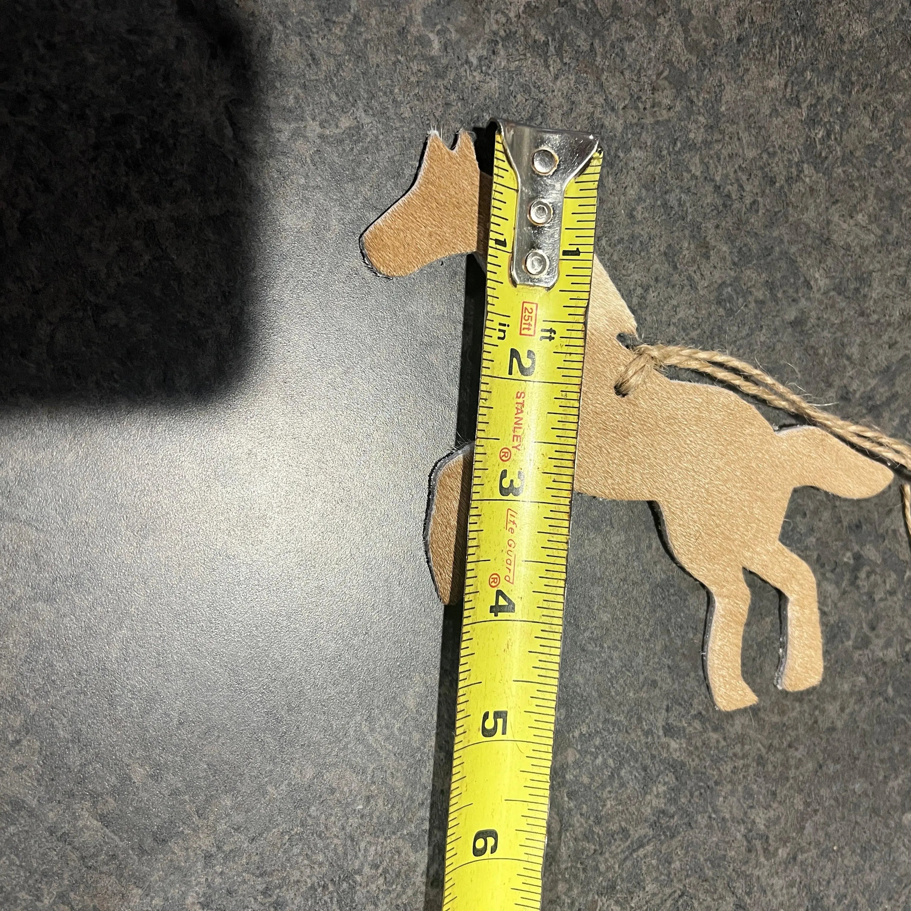 Cowhide Western Leather Christmas Ornament - Running Horse- Sold Individually