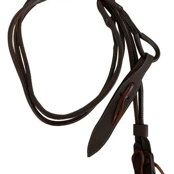 Oiled Harness Leather Romal Reins with Popper