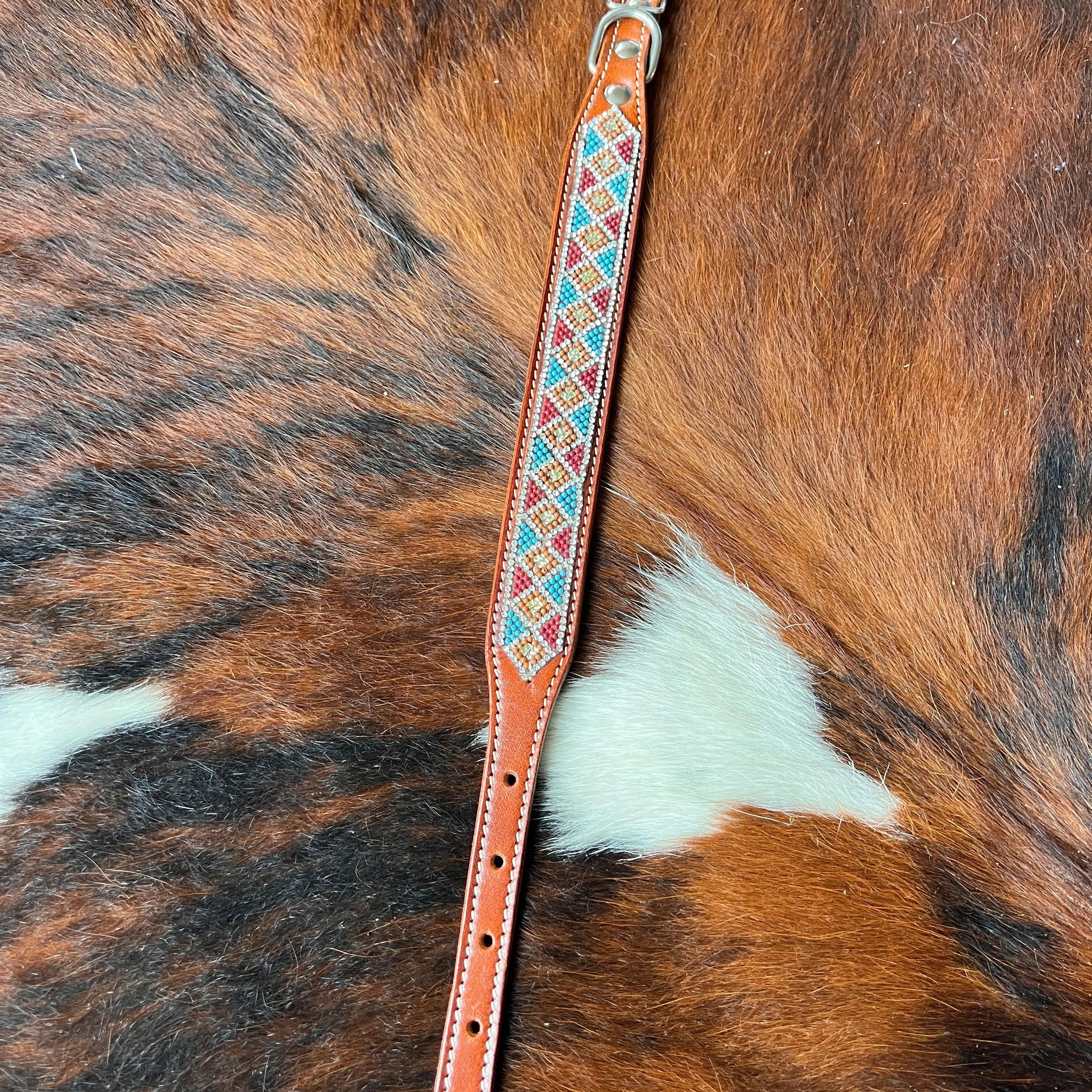Crystal Rhinestone Collar -Maroon & Blue Dog