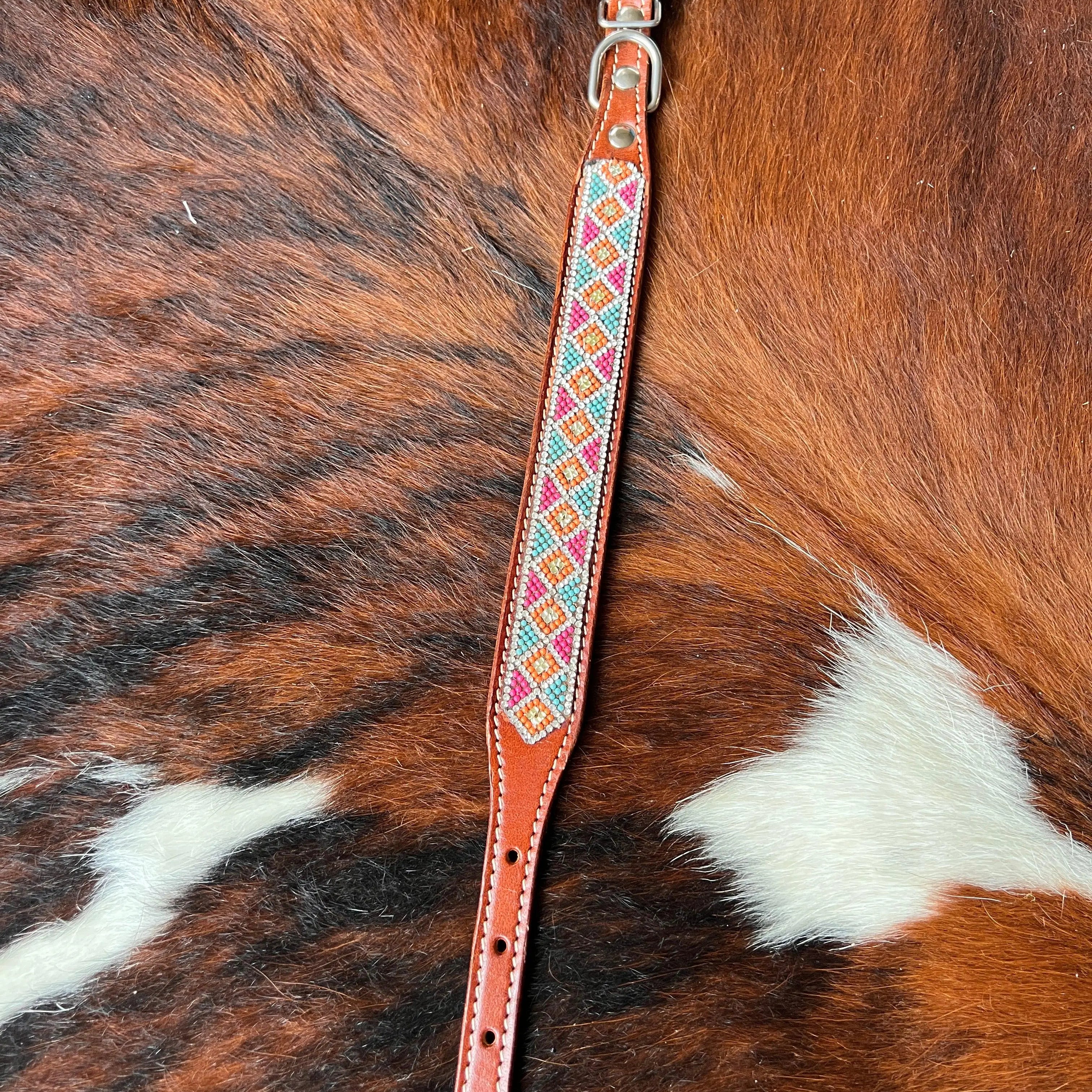 Crystal Rhinestone Collar -Pink & Blue Dog