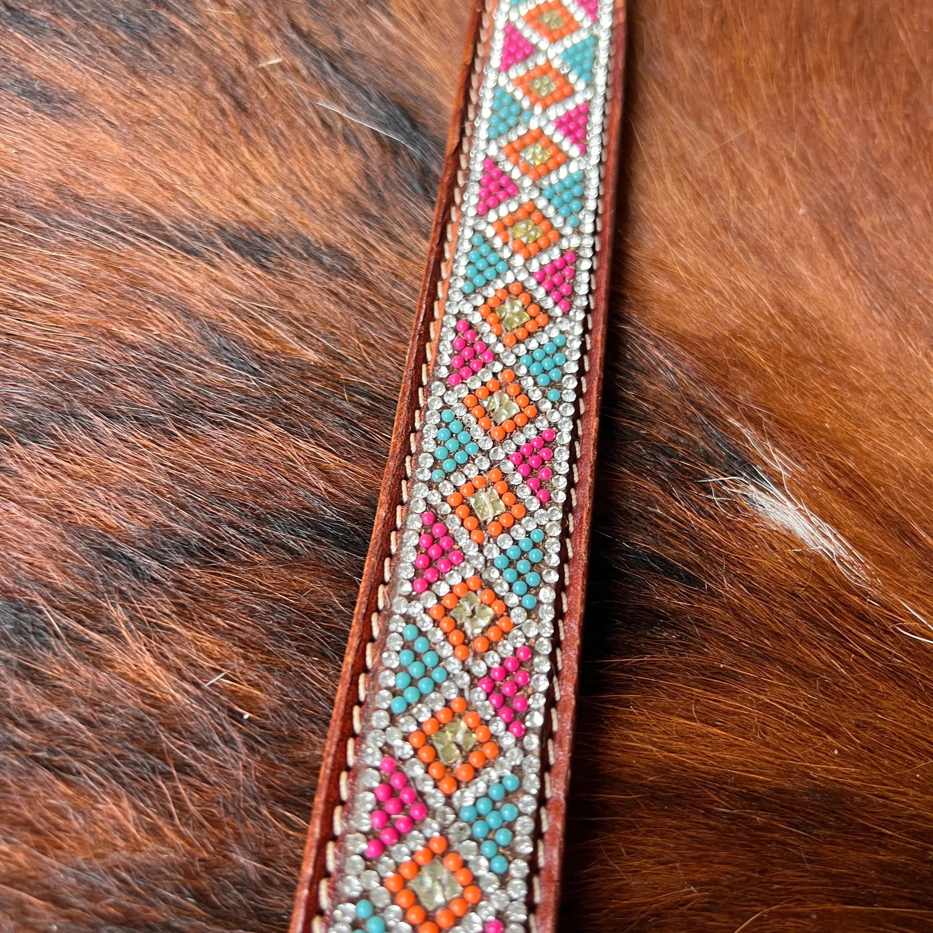 Crystal Rhinestone Collar -Pink & Blue Dog