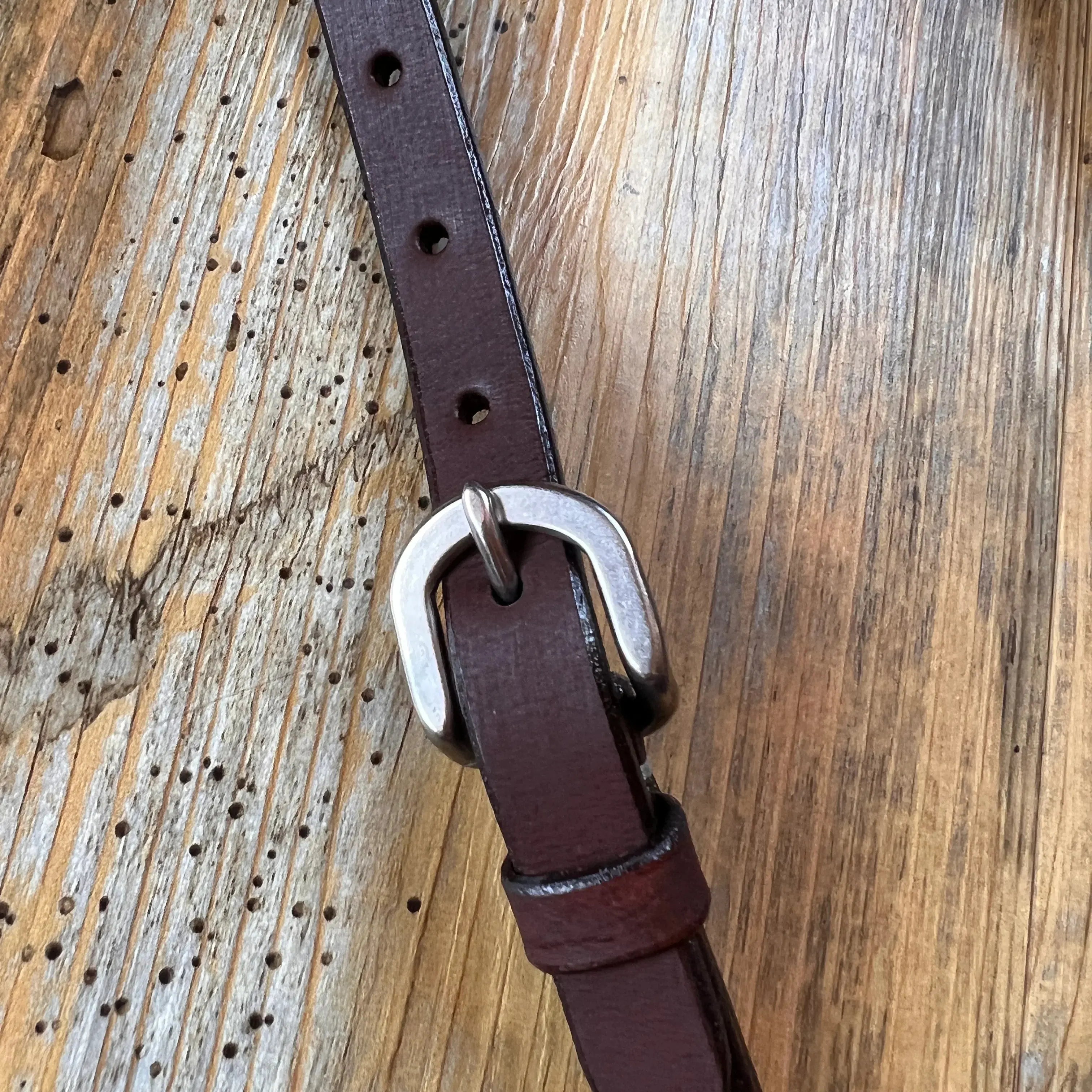 Heavy Oiled leather one ear headstall with quick change bit loops Horse Tack