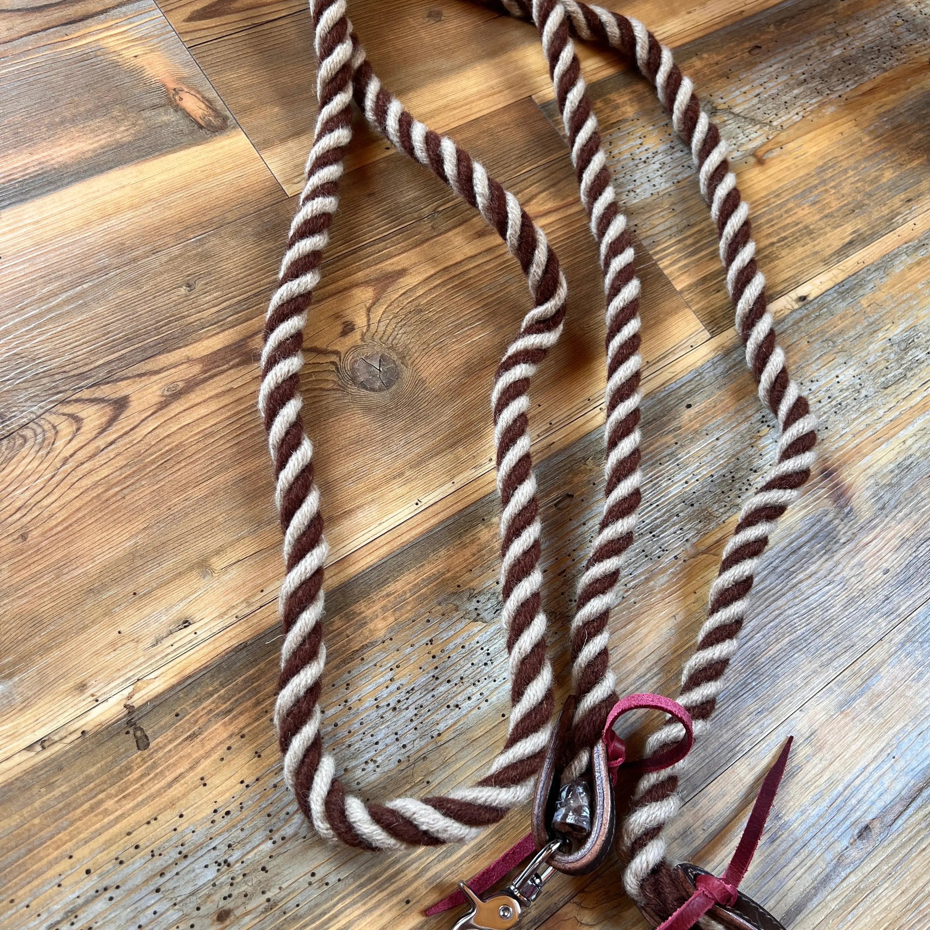Rustic Mocha Mohair Contest Reins - 8 Ft Reins