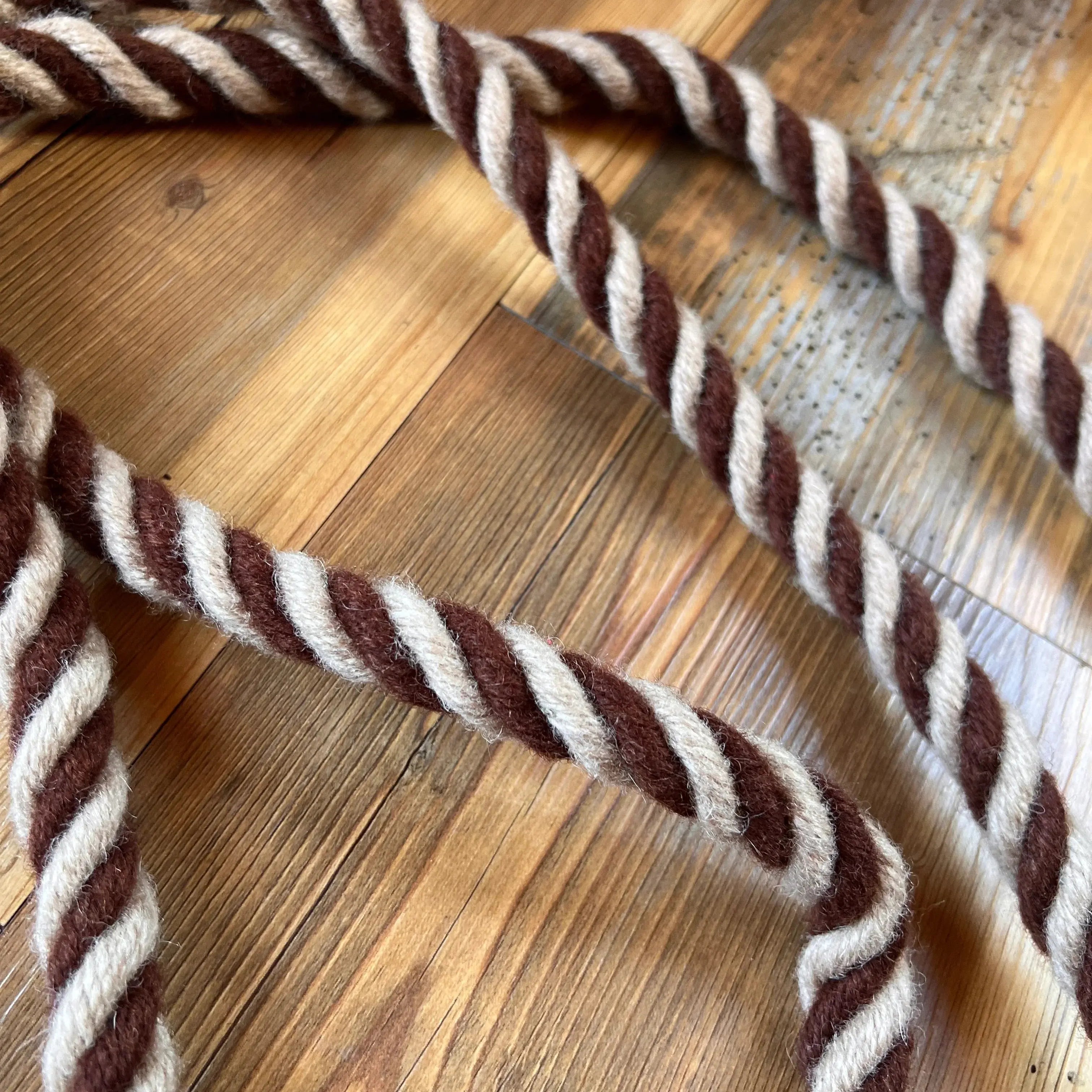 Rustic Mocha Mohair Contest Reins - 8 Ft Reins