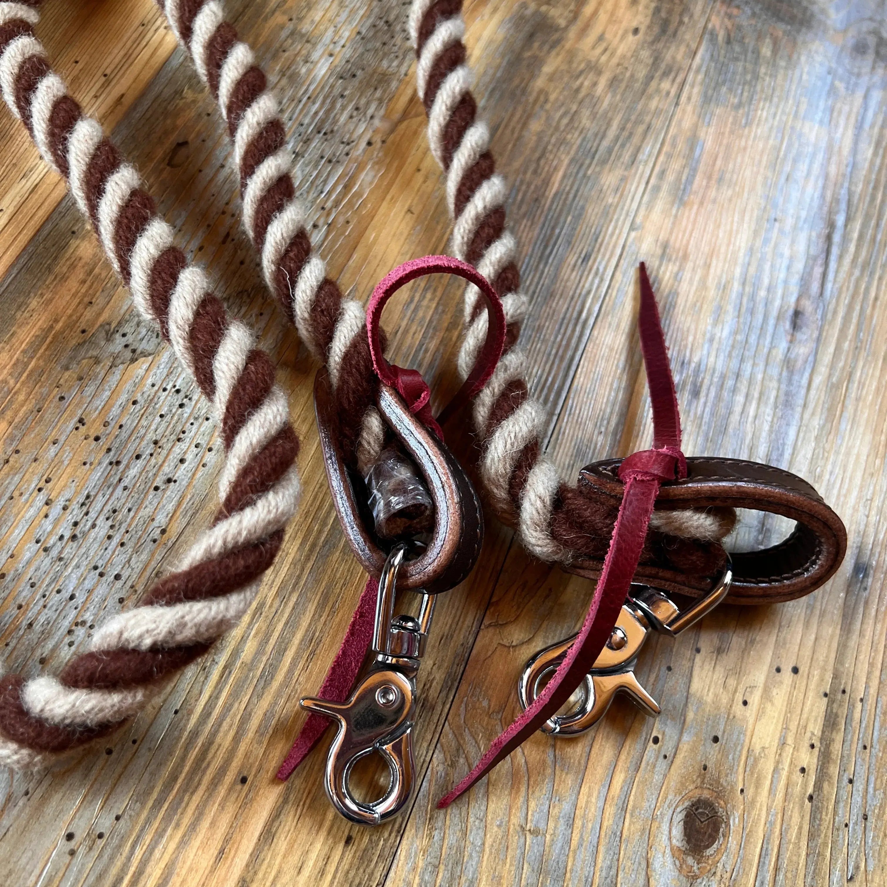 Rustic Mocha Mohair Contest Reins - 8 Ft Reins