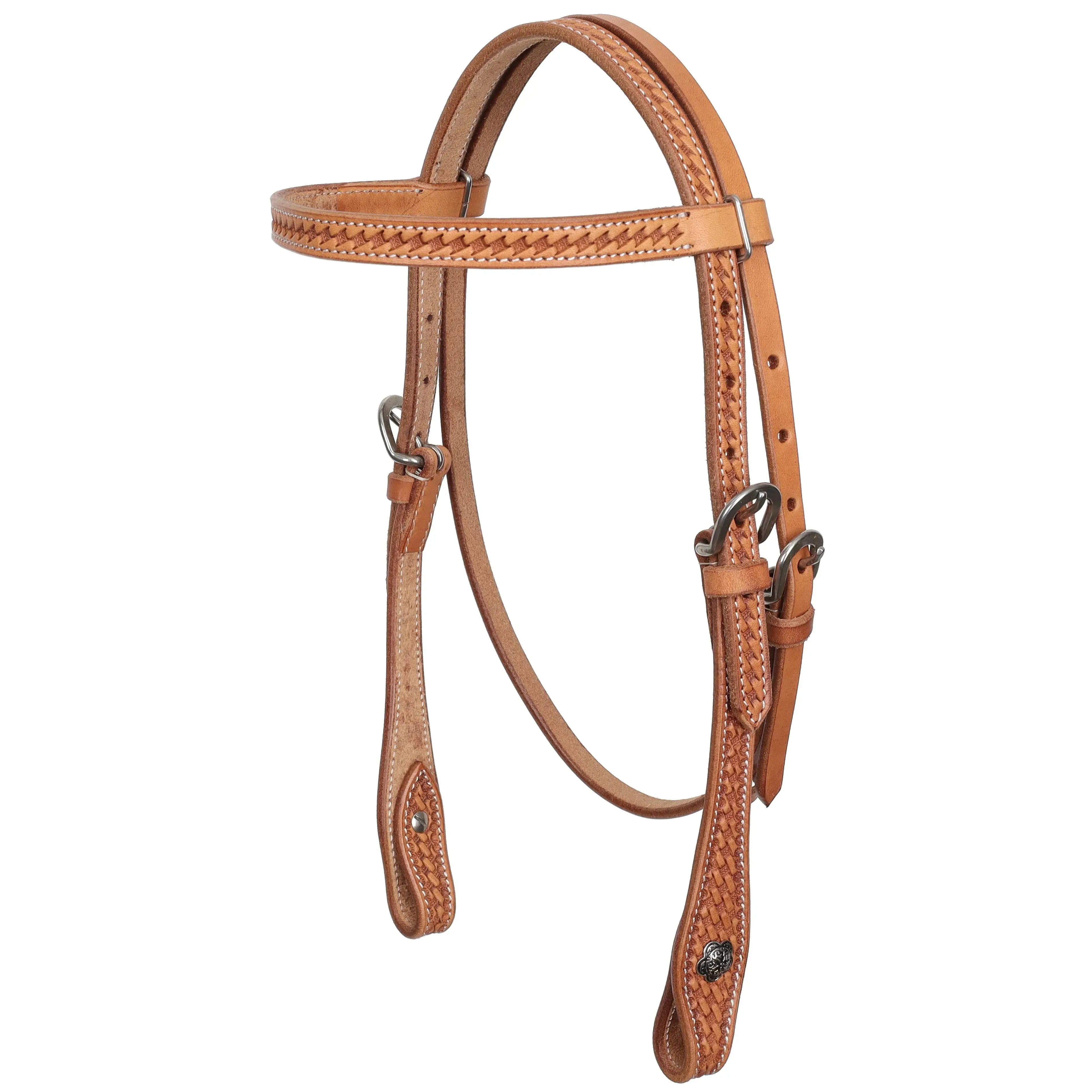 Argentina Cow Leather Browband, One Ear Headstall OR Breastcollar - Mini/Small Pony Horse Browband