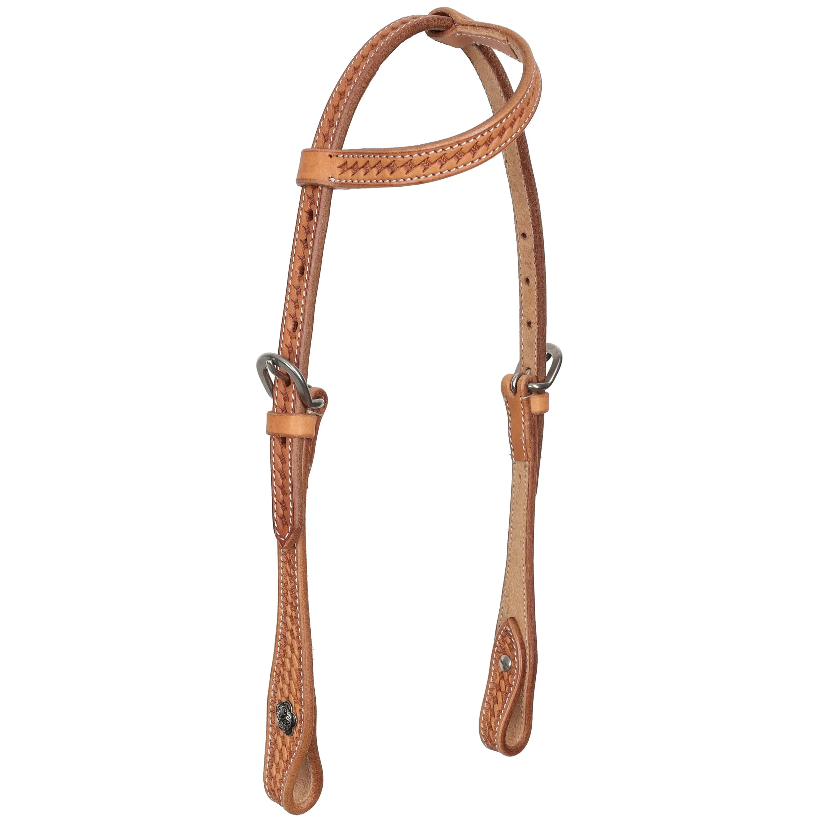 Argentina Cow Leather Browband, One Ear Headstall OR Breastcollar - Mini/Small Pony Horse headstall