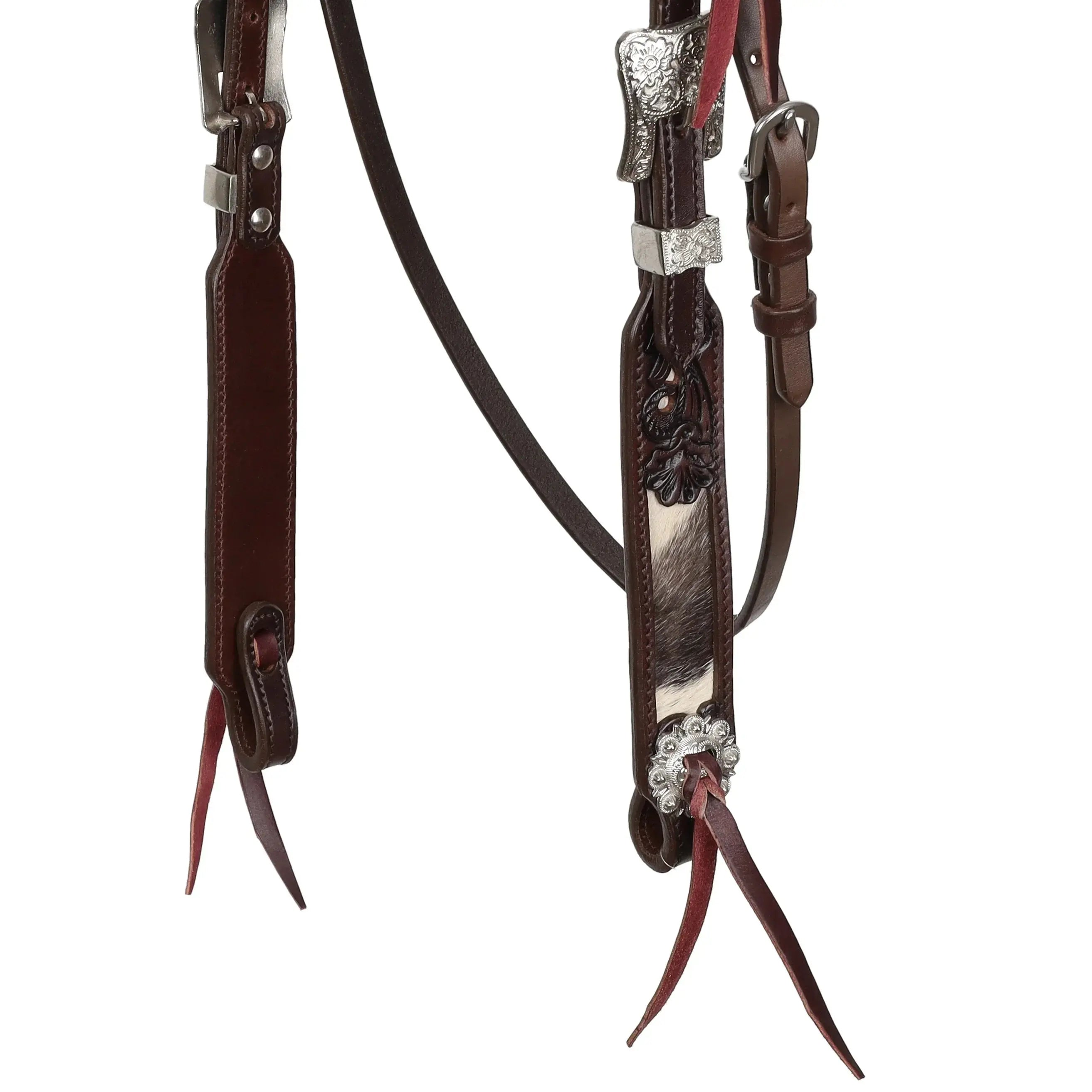 Nightshade Hide Argentina Cow Leather Browband Headstall Horse close up