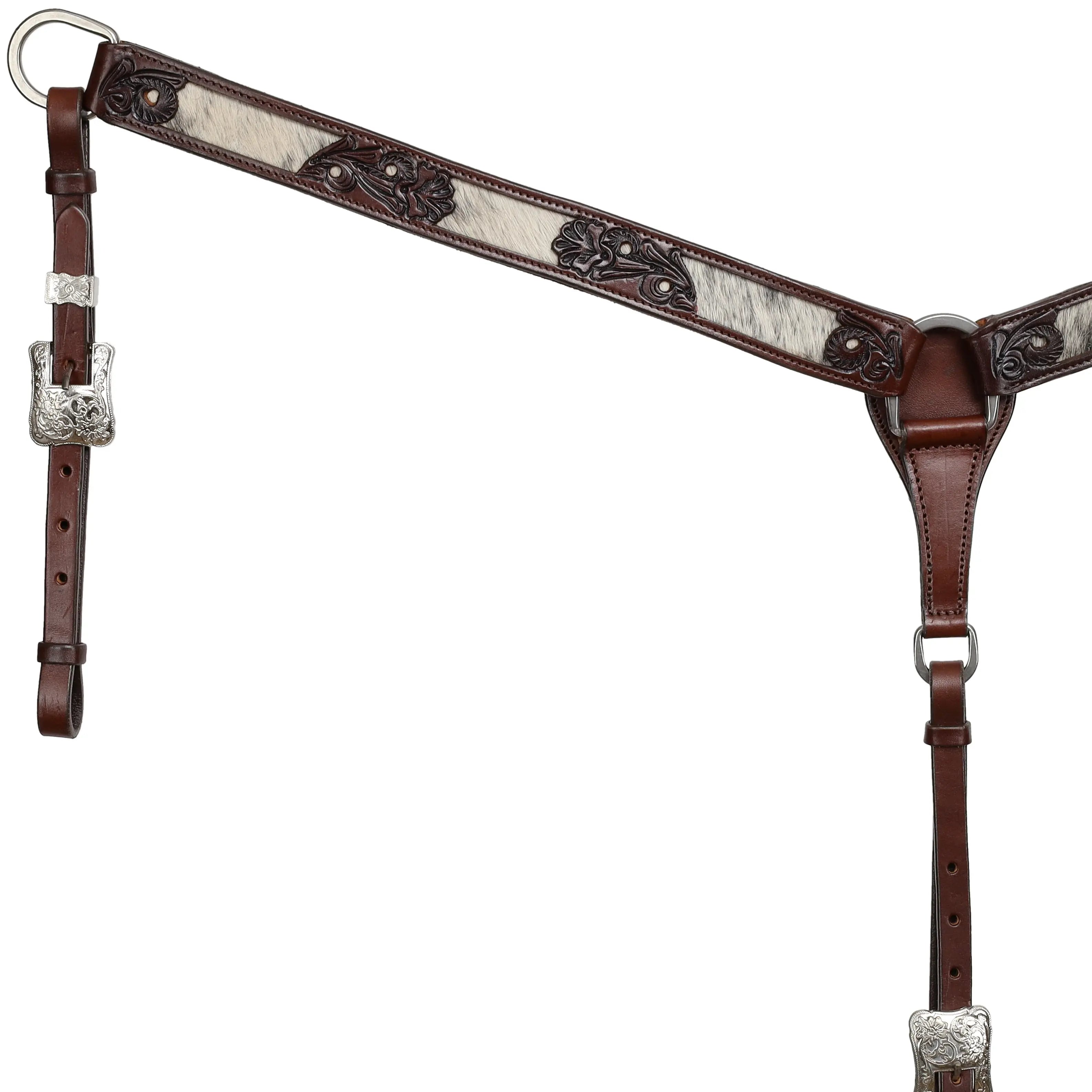 Nightshade Hide Argentina Cow Leather Breastcollar close up