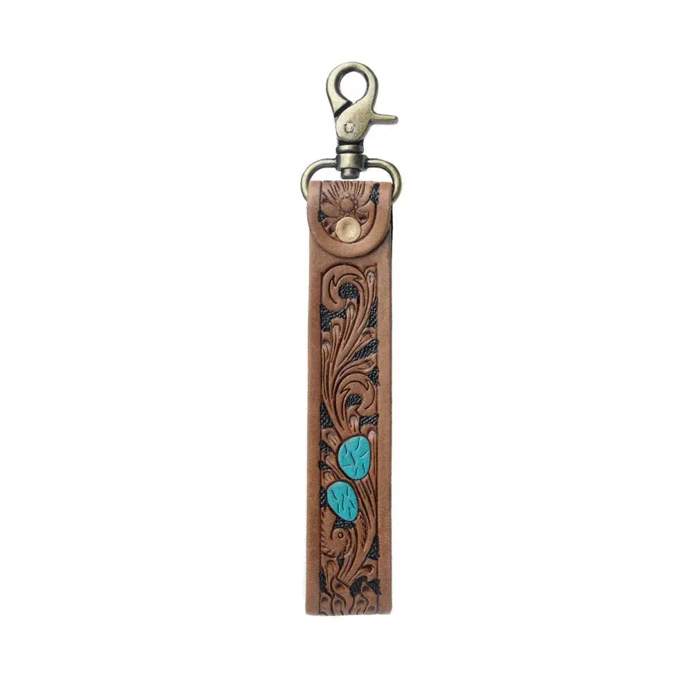 Turquoise Daydreams Key Fob In Blue And Brown