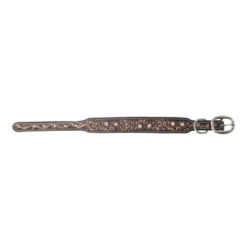 Midnight Canine Elegance Western Dog Collar In Black