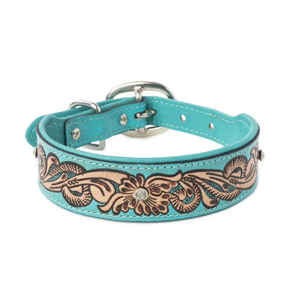 Turquoise Sky Southwest Dog Collar In Turquoise Dog