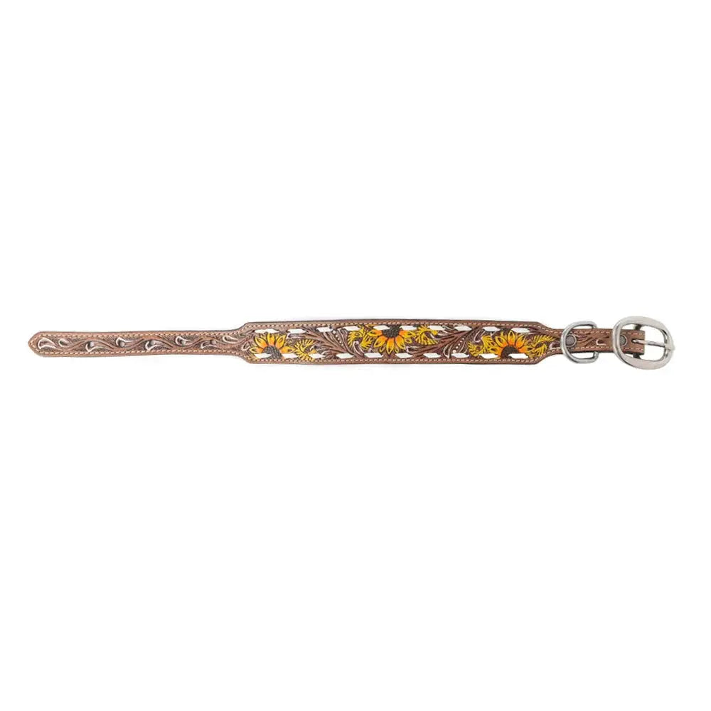 Prairie Sunflower Trail Dog Collar In Sandstone Dog