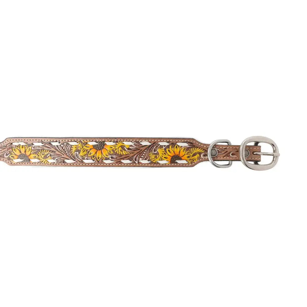 Prairie Sunflower Trail Dog Collar In Sandstone Dog