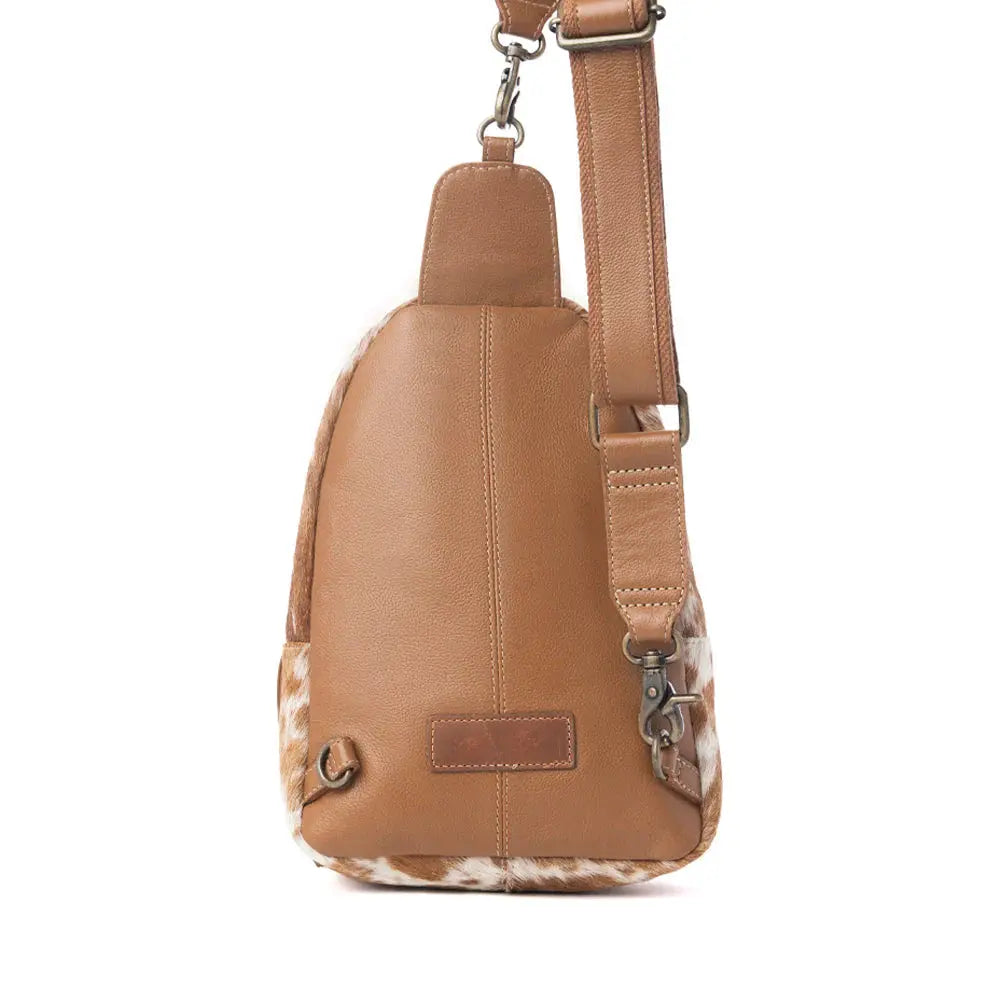 Horizon Vale Handtooled Hairon Leather Fanny Pack In Warm Caramel