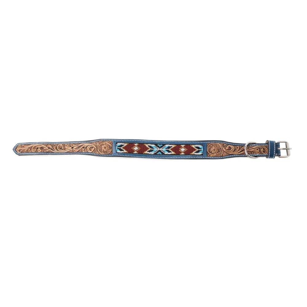 Running Free Beaded Heritage Dog Collar In Brown Dog
