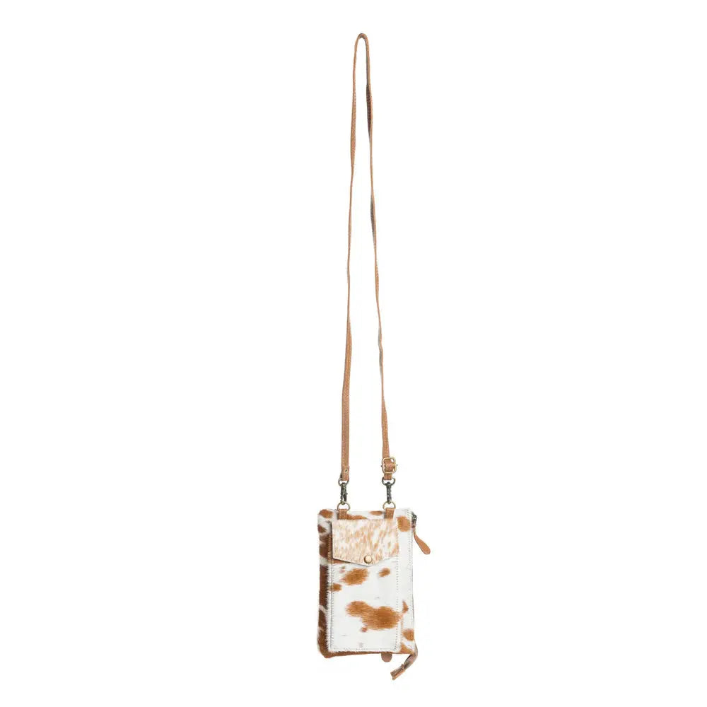 Wild Chic Phone Case Bag In Brown & White