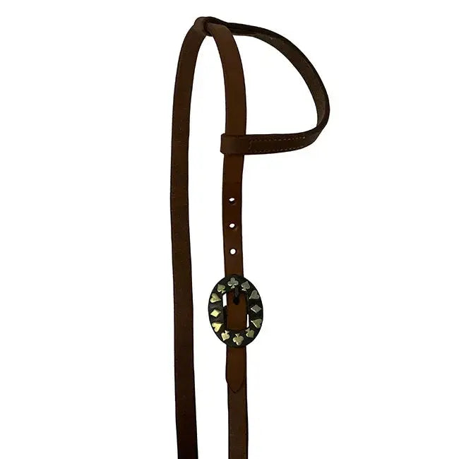 Oiled Harness Single Ear Headstall With Black Jack Buckle Horse