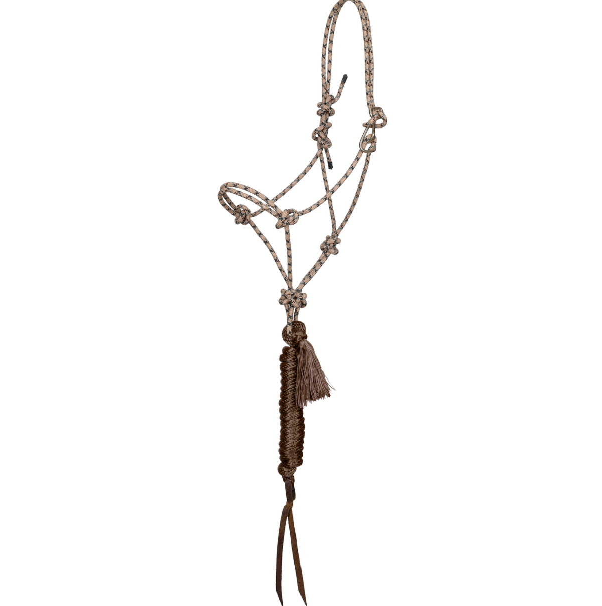 brown Premium Diamond Quick-Tie Cowboy Knot Halter with Lead