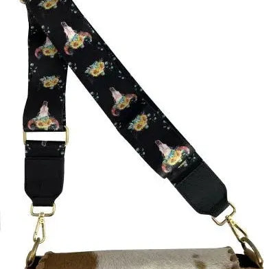 Bull Skull Printed Nylon Replacement Bag Strap
