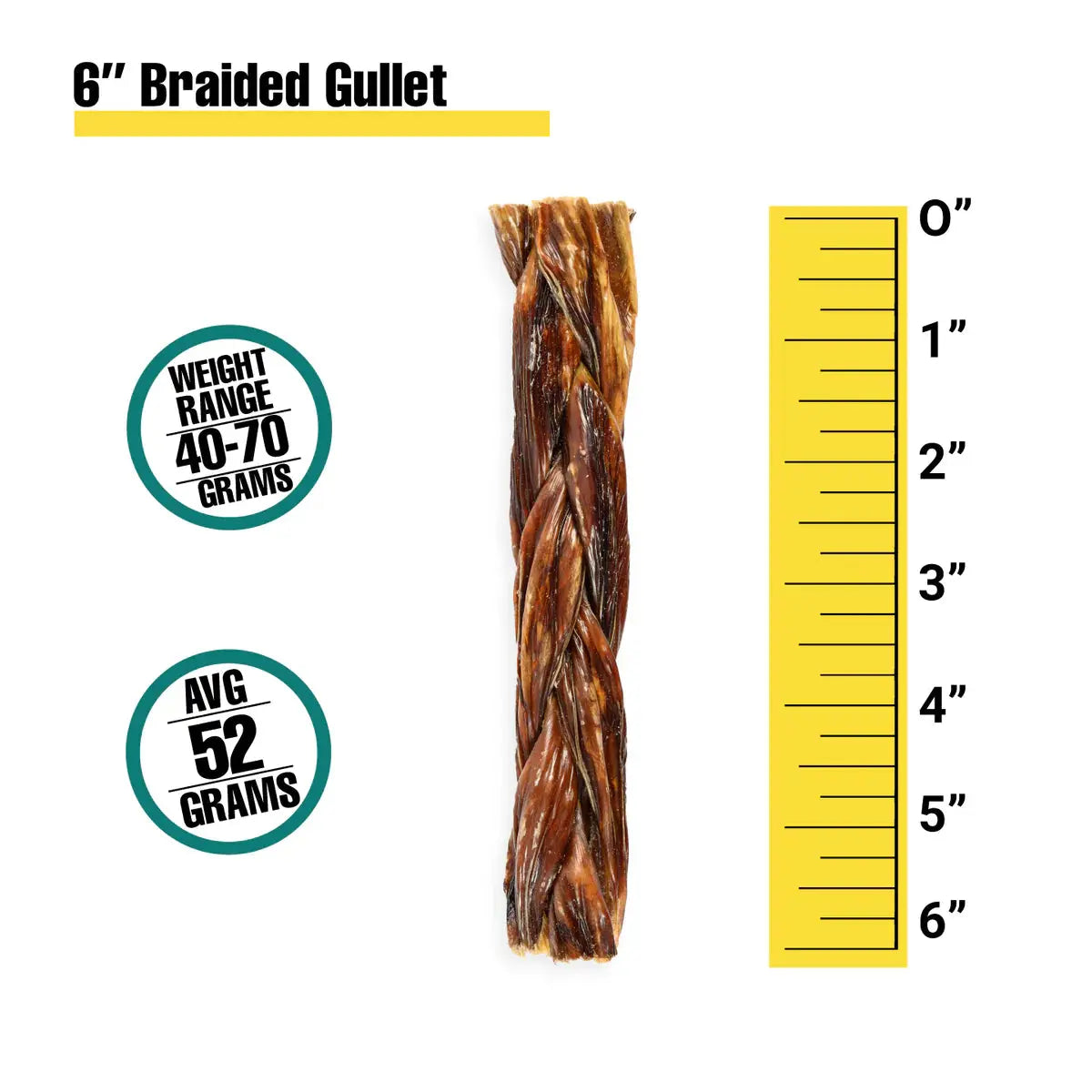 6" Braided Beef Gullets