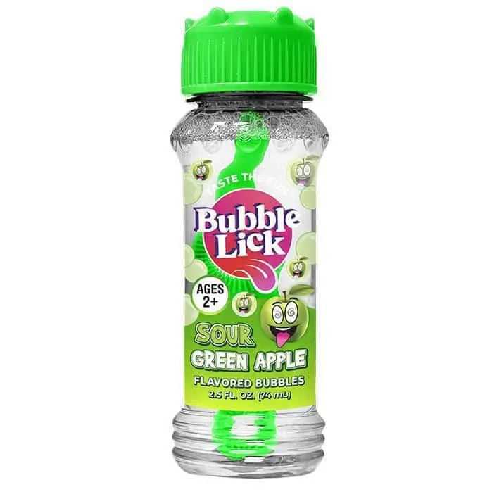 New Bubble Lick sour green apple edible bubbles bottle with cartoon apples