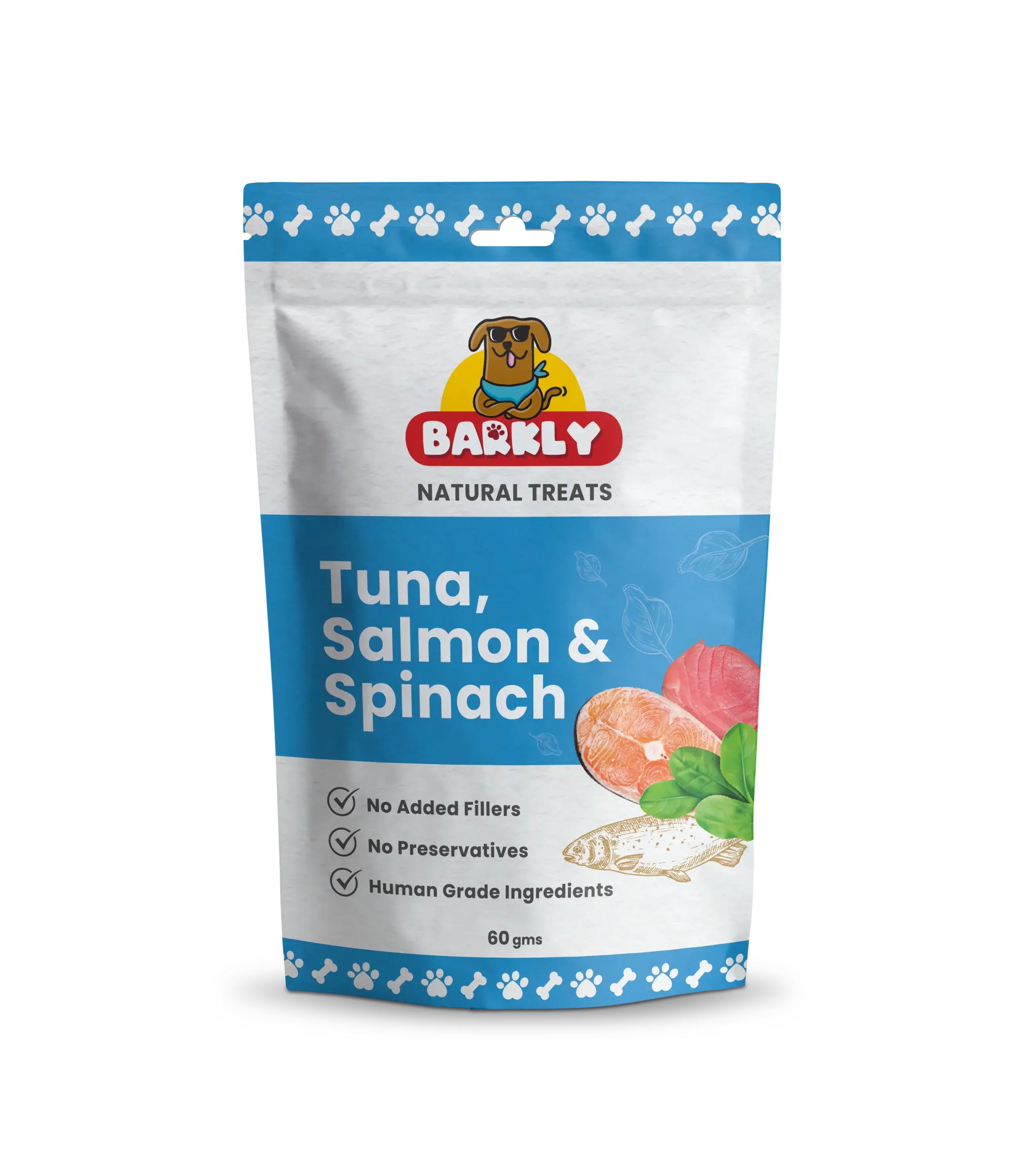 Tuna, Salmon & Spinach 60gms Dog